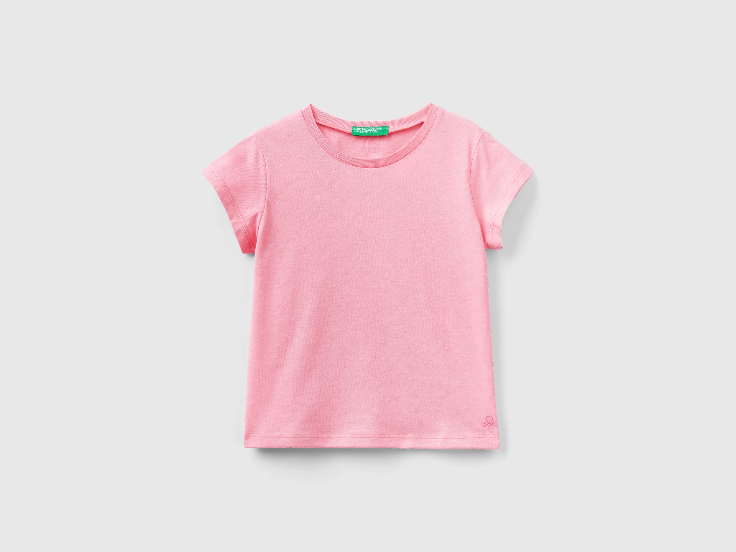 Image of Benetton, 100% Organic Cotton T-shirt, size 82, Pink, Kids