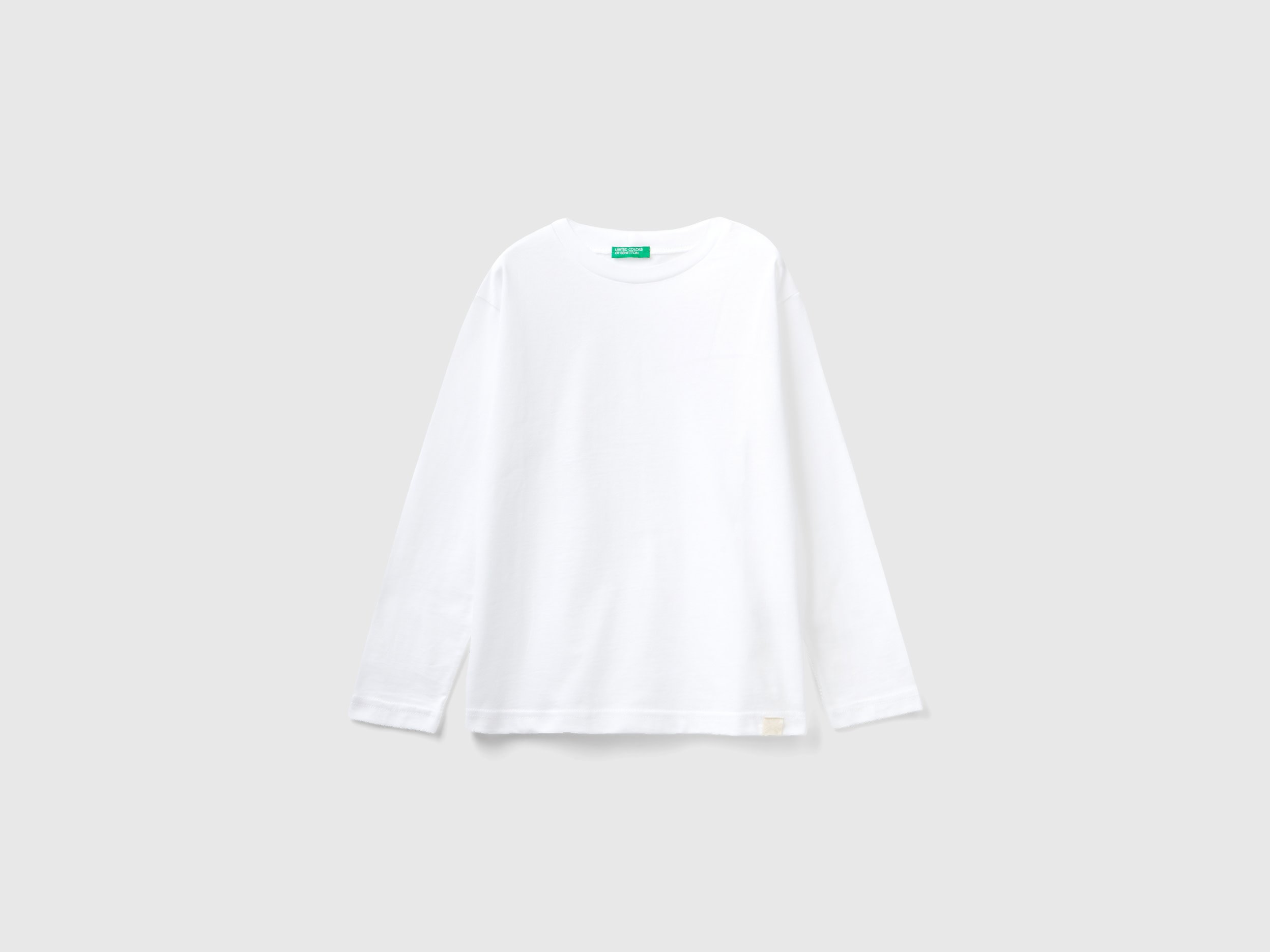 Image of Benetton, 100% Organic Cotton Crew Neck T-shirt, size 3XL, White, Kids