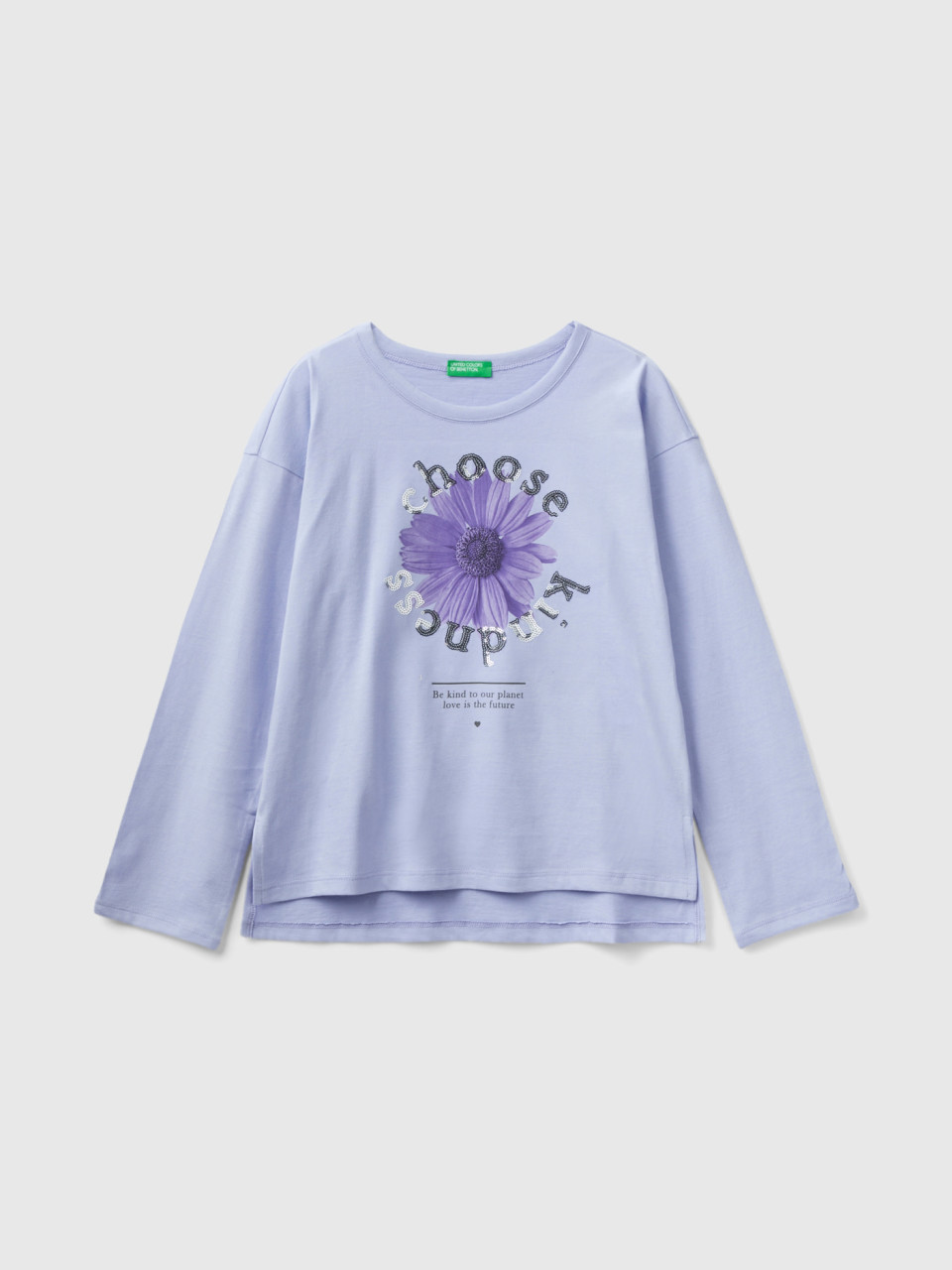 Benetton, Camiseta Con Estampado Fotográfico, Lila, Niños
