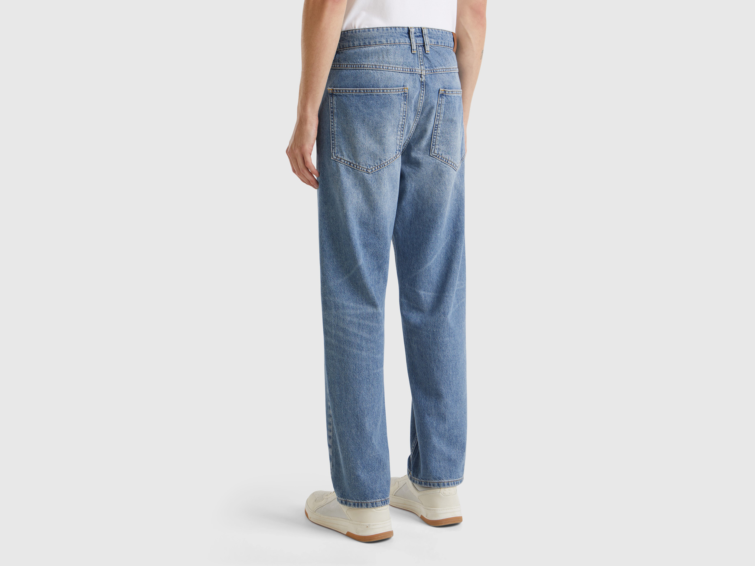 Benetton, Τζιν Over Fit, size 38, Γαλαζιο, Ανδρικά φωτογραφία