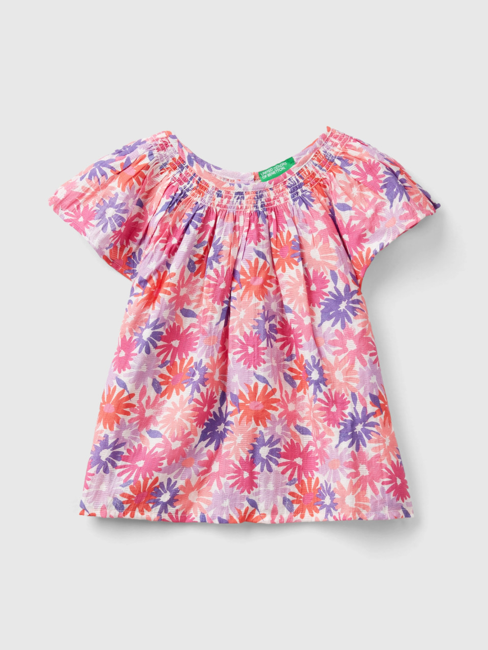 Benetton, Blouse With Floral Print, Multi-color, Kids