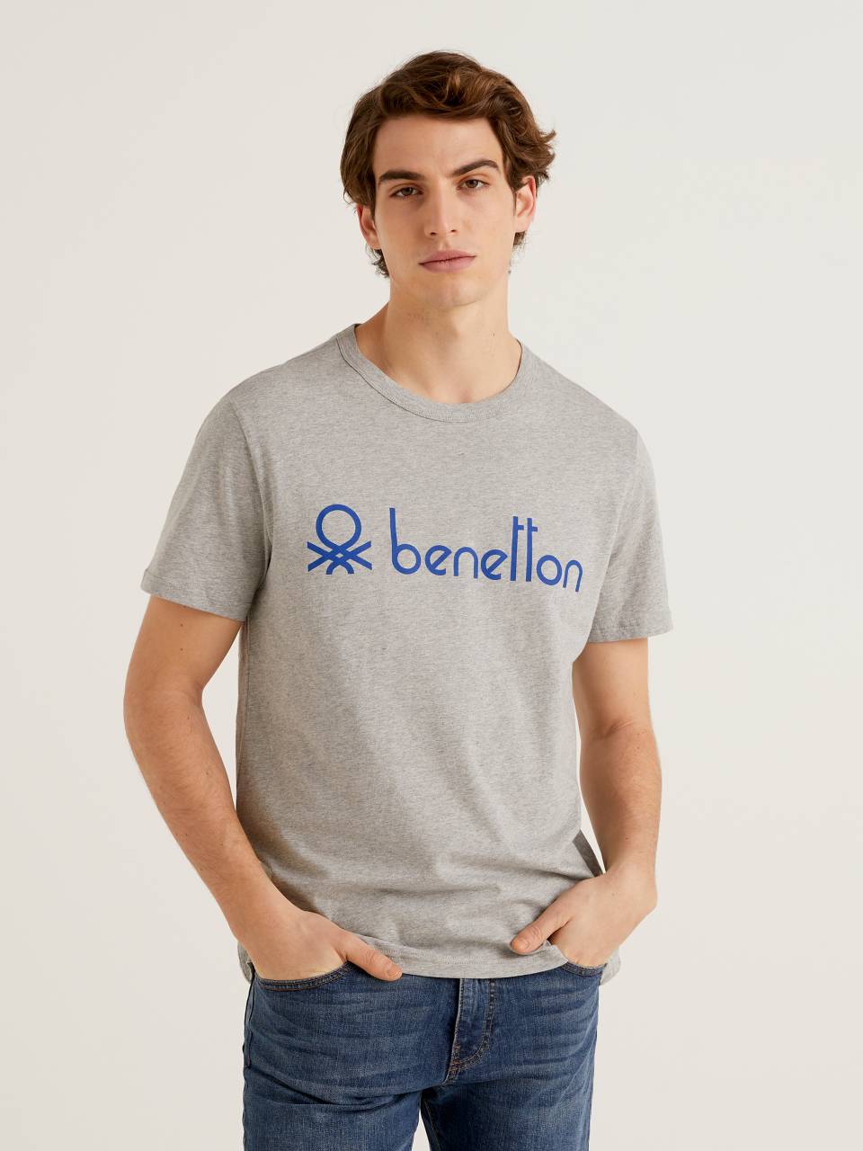 Benetton Dark blue t-shirt with logo print. 1
