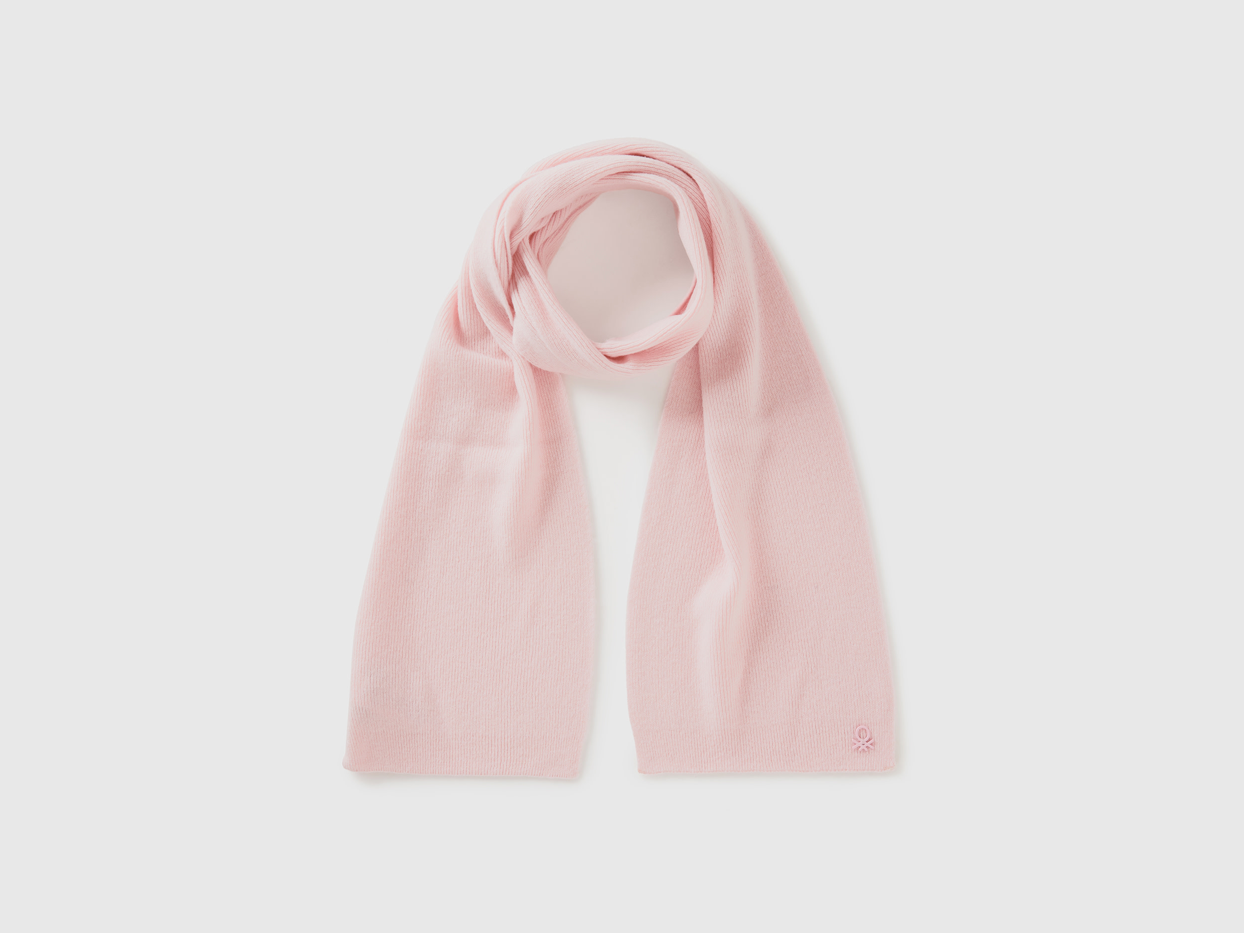 Benetton, Sciarpa In Misto Lana, Rosa, Bambini