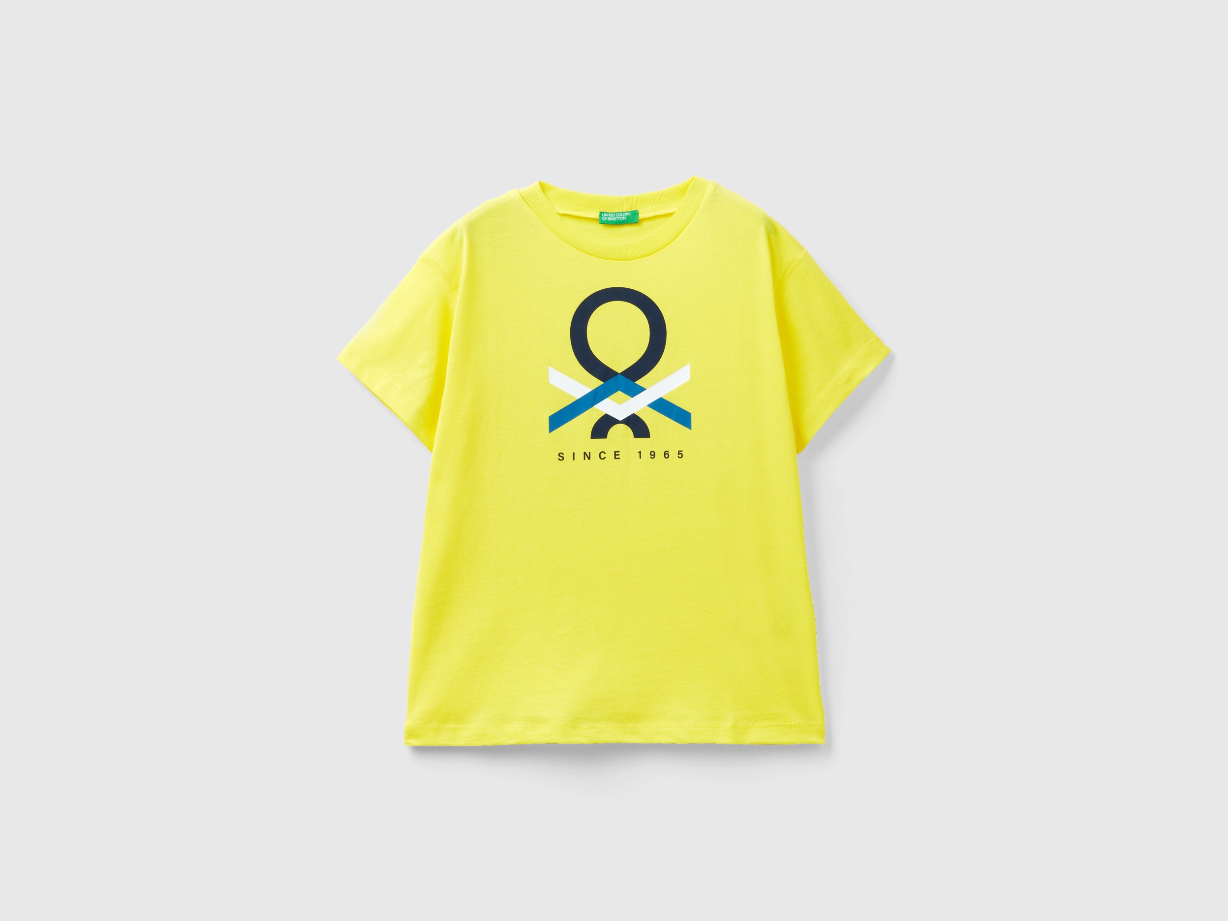 Benetton, 100% Organic Cotton T-shirt, size 3XL, Yellow, Kids