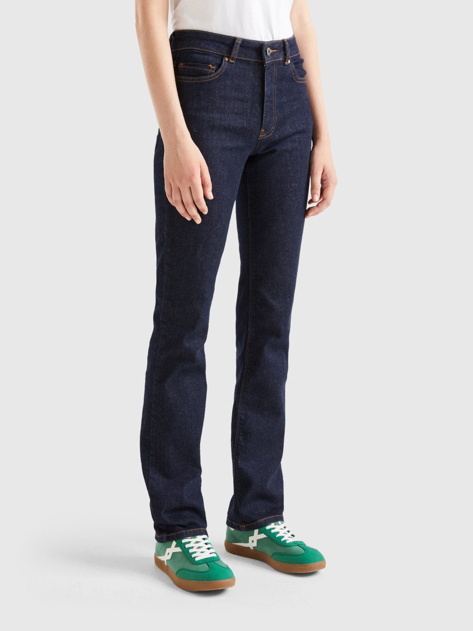Benetton, Five-pocket Bootcut Jeans, Dark Blue, Women