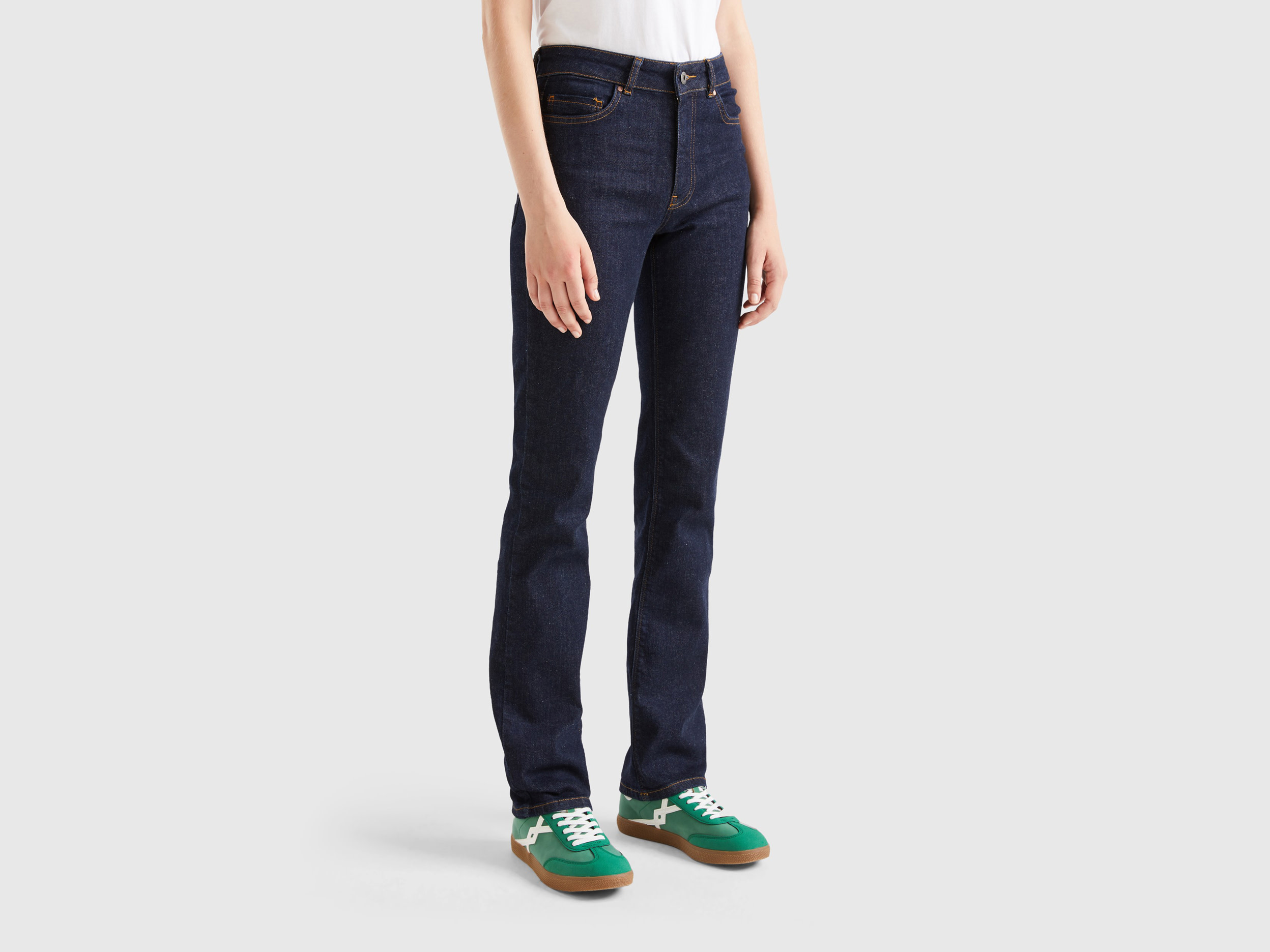 Benetton, Five-pocket Bootcut Jeans, size 26, Dark Blue, Women