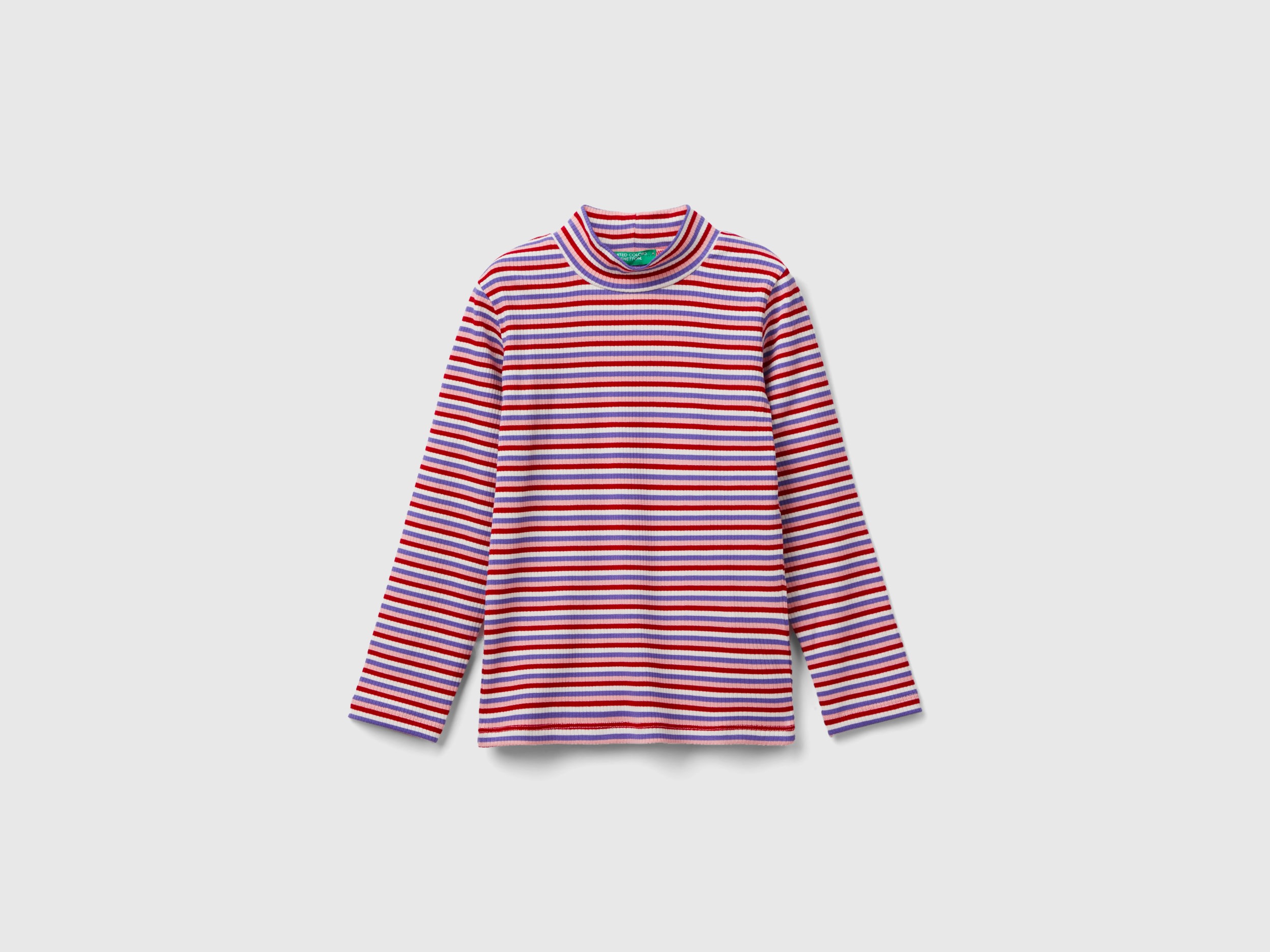Benetton, Striped Turtleneck T-shirt, size 3-4, Multi-color, Kids