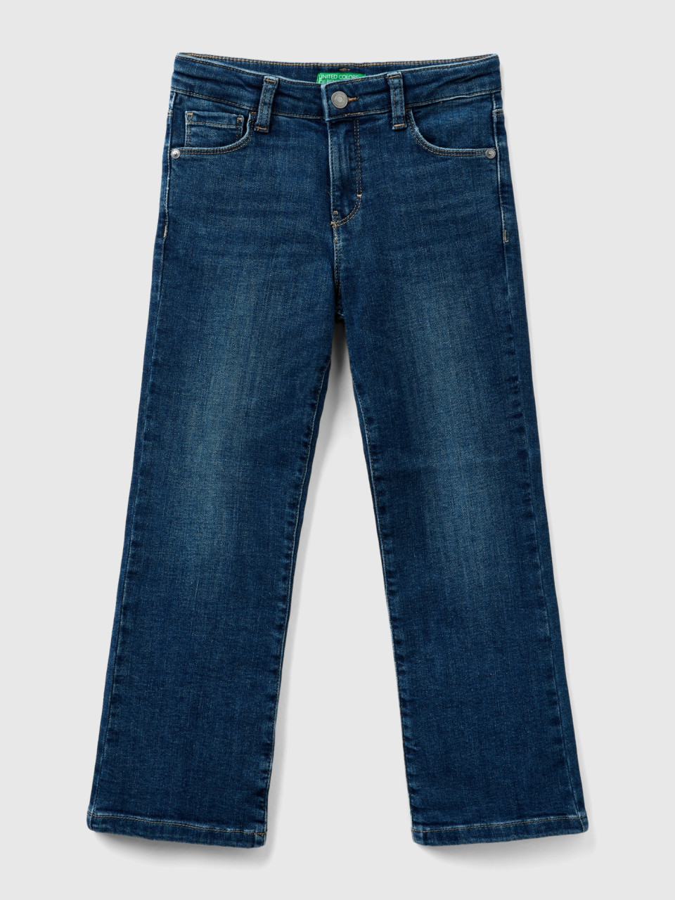 Benetton, Five Pocket Flared Jeans, Dark Blue, Kids