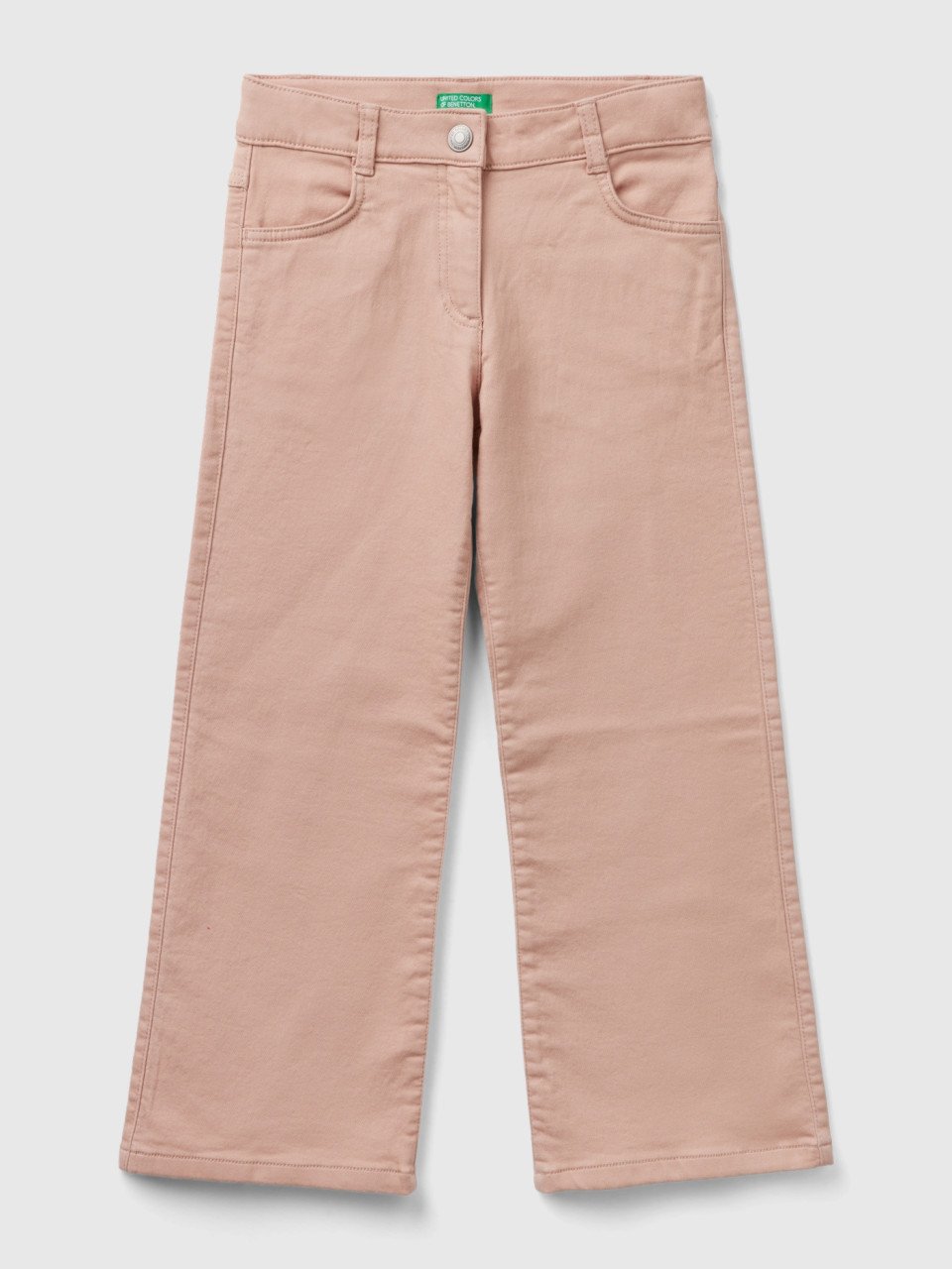 Benetton, Flared Stretch Pants, Soft Pink, Kids