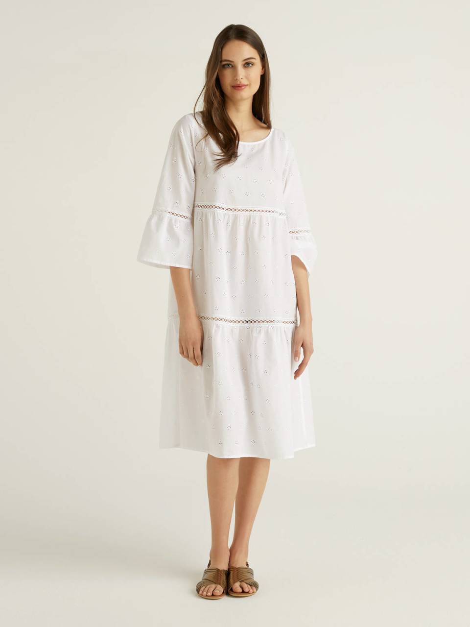 Benetton Dress in pure cotton broderie anglaise. 1