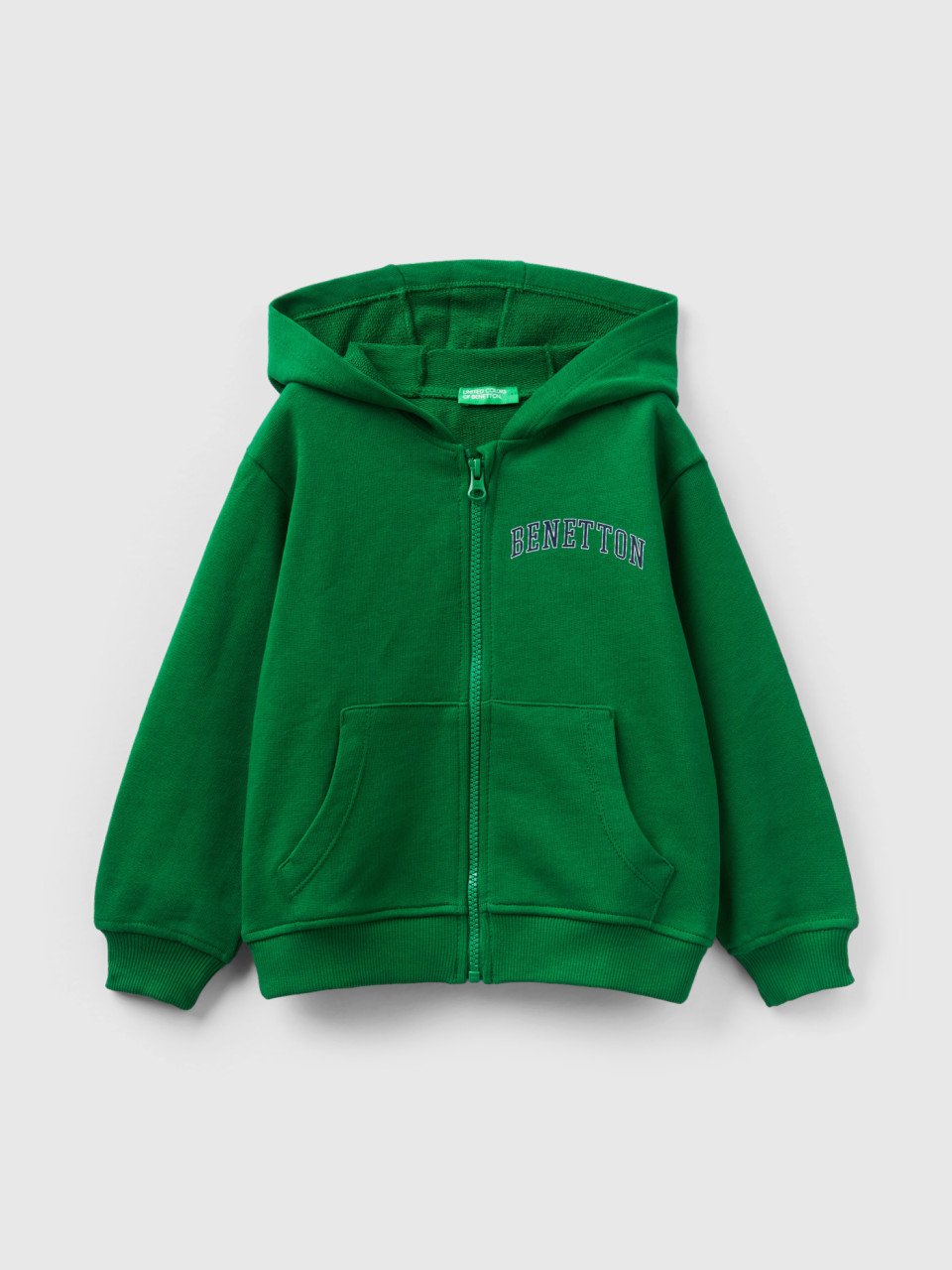 Benetton, Sweatshirt Mit Logo Und Kapuze, Grün, female