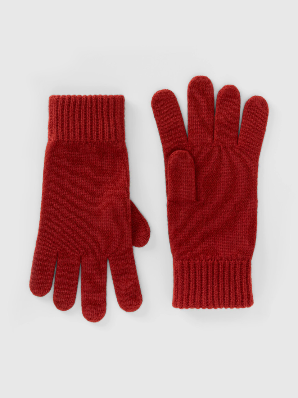 Benetton, Gloves In Pure Virgin Wool, Burgundy, Men