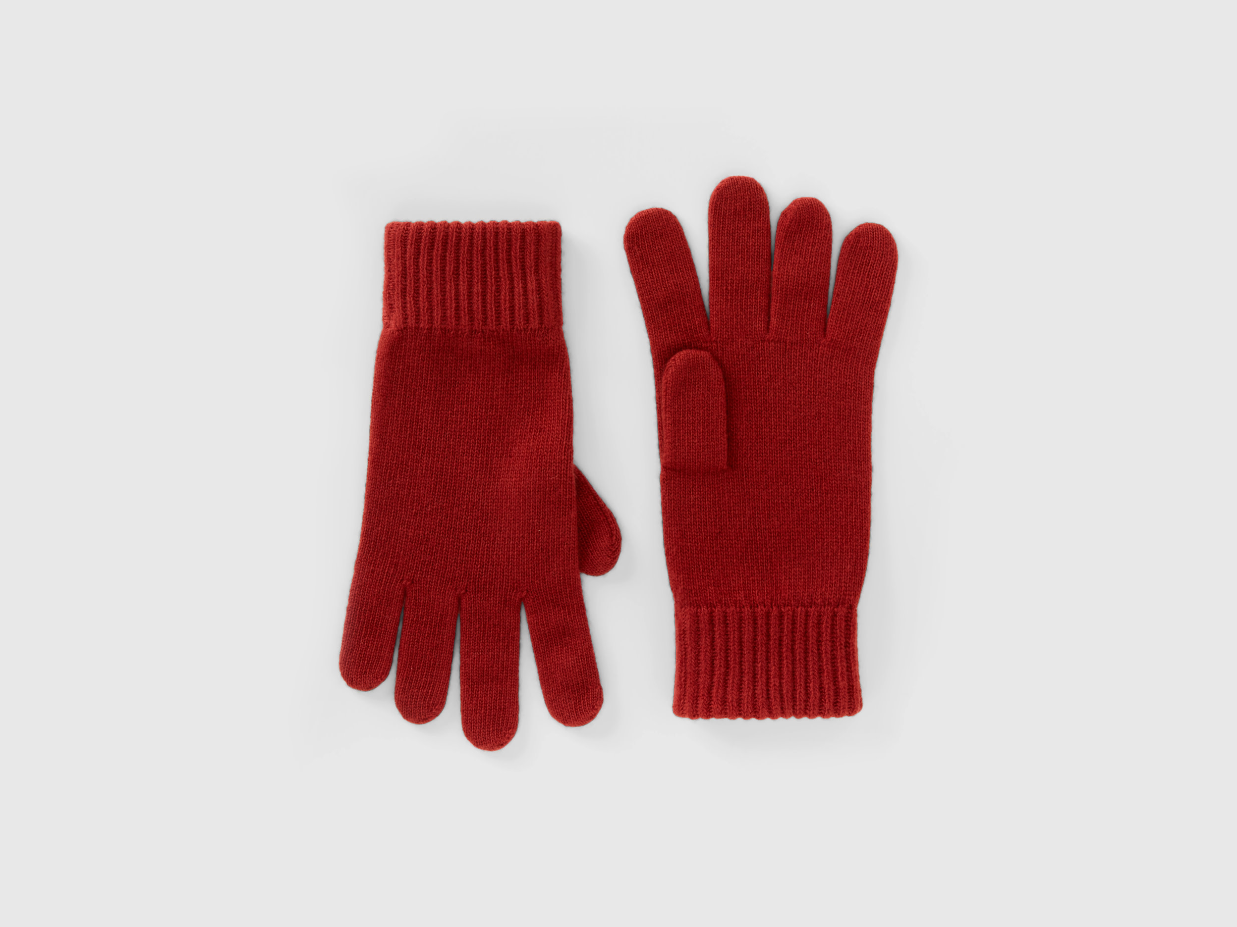 Benetton, Gloves In Pure Virgin Wool, size S, Burgundy, Men