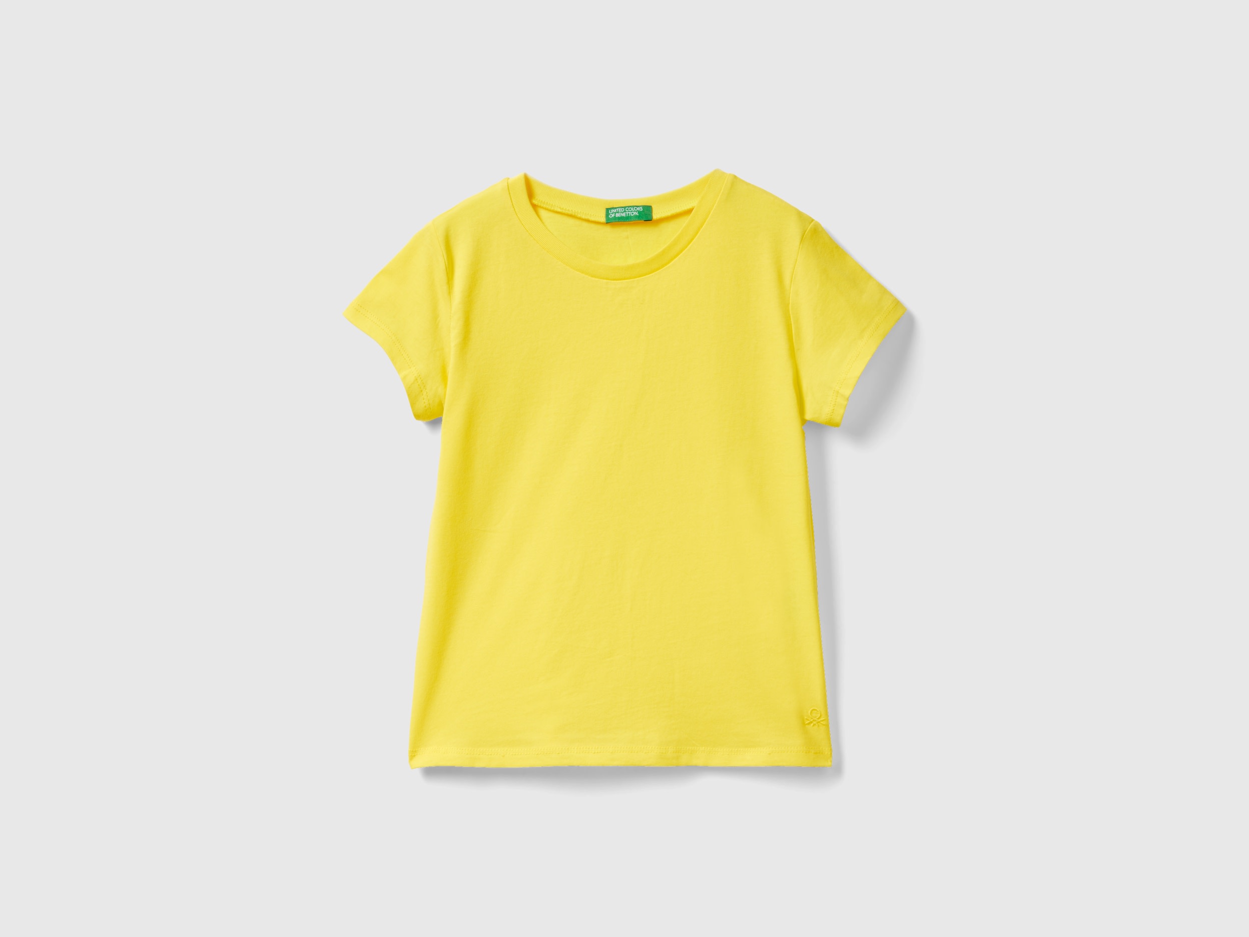 Benetton, T-shirt In Pure Organic Cotton, size L, Yellow, Kids