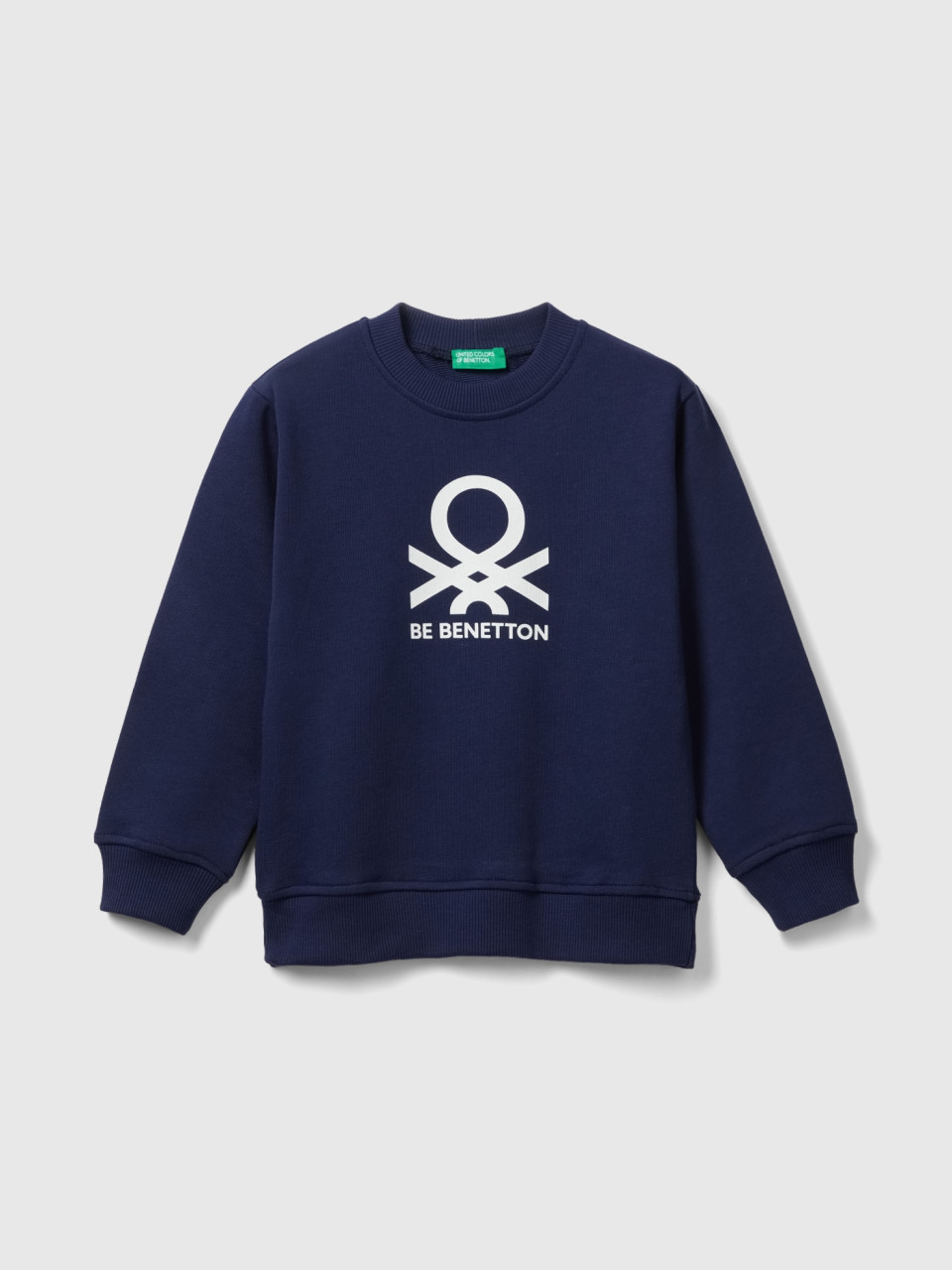 Benetton, Sweatshirt In 100% Organic Cotton, Dark Blue, Kids