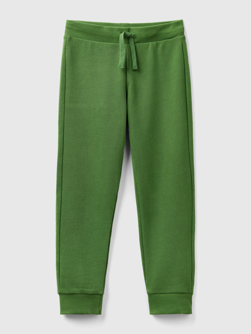 Benetton, Sporty Trousers With Drawstring, Military Green, Kids