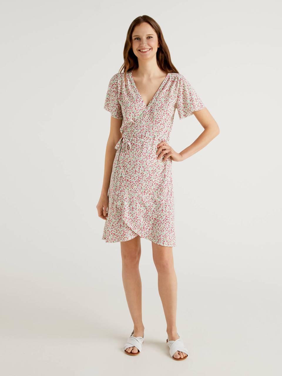 Benetton Beach cover-up dress with flowers. 1