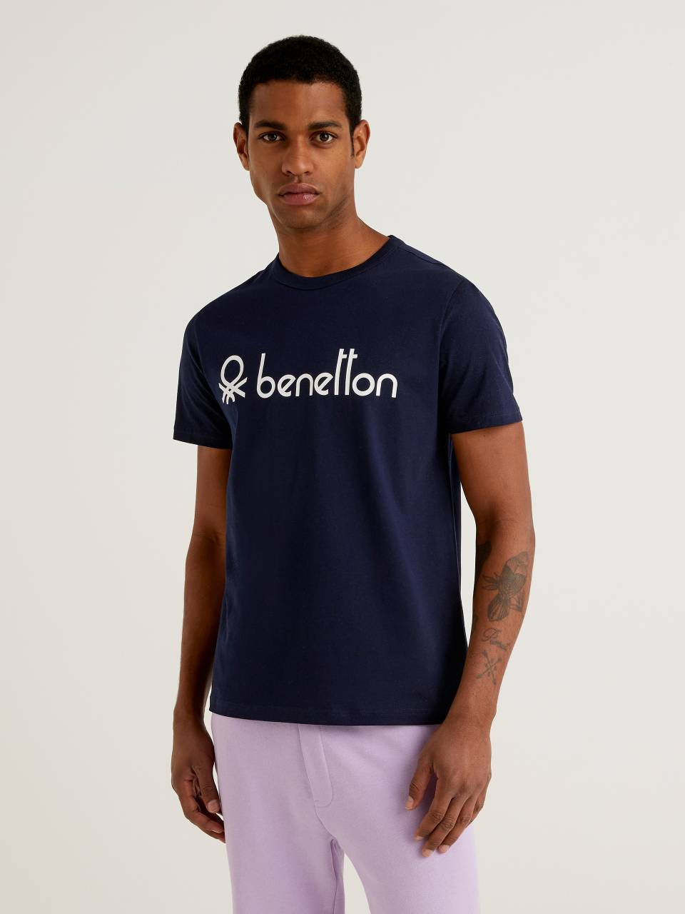 Benetton Blue t-shirt with logo print. 1