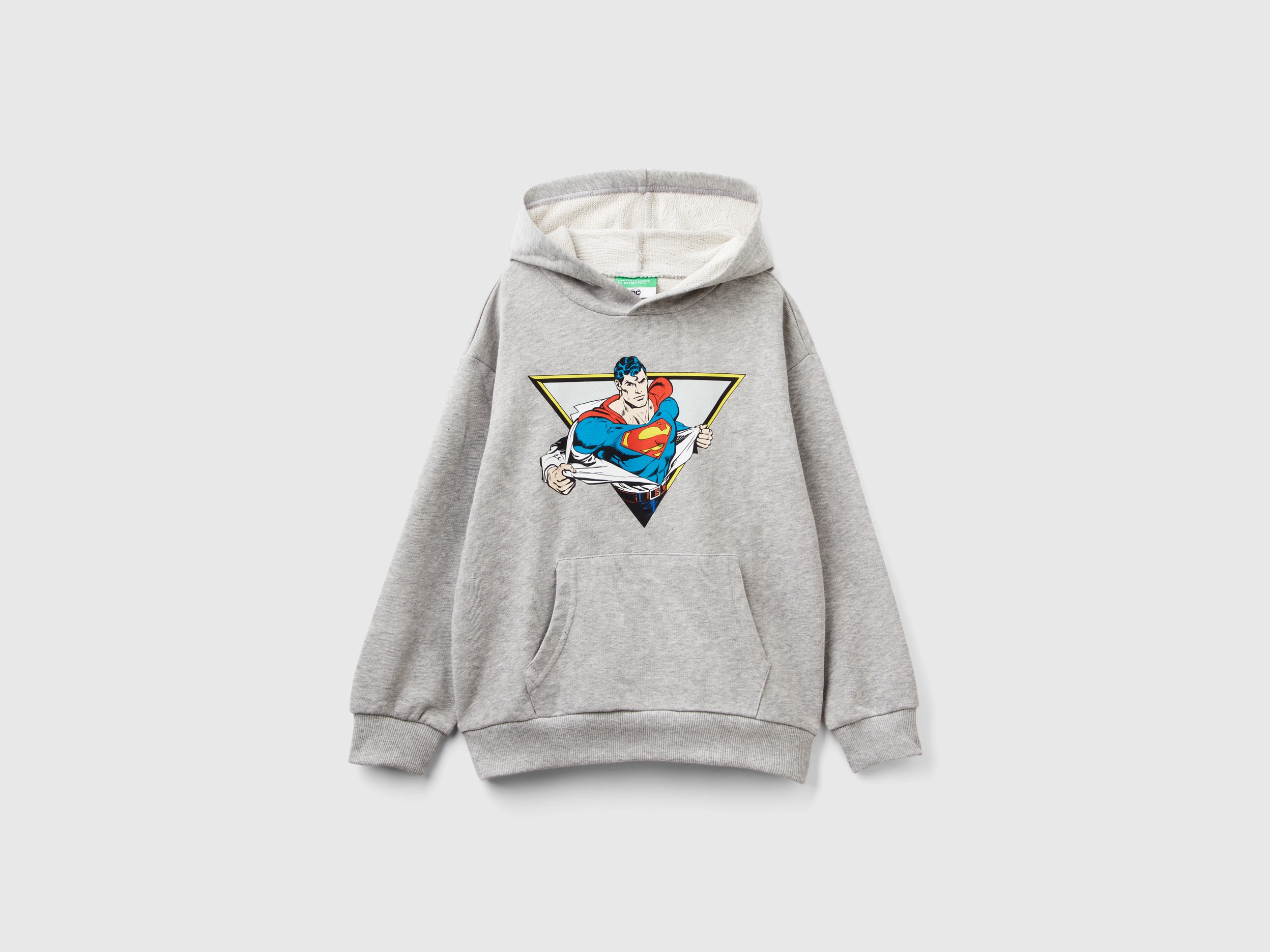 Benetton, Felpa ©&™ Dc Comics Superman Grigio Mélange, Grigio Chiaro, Bambini