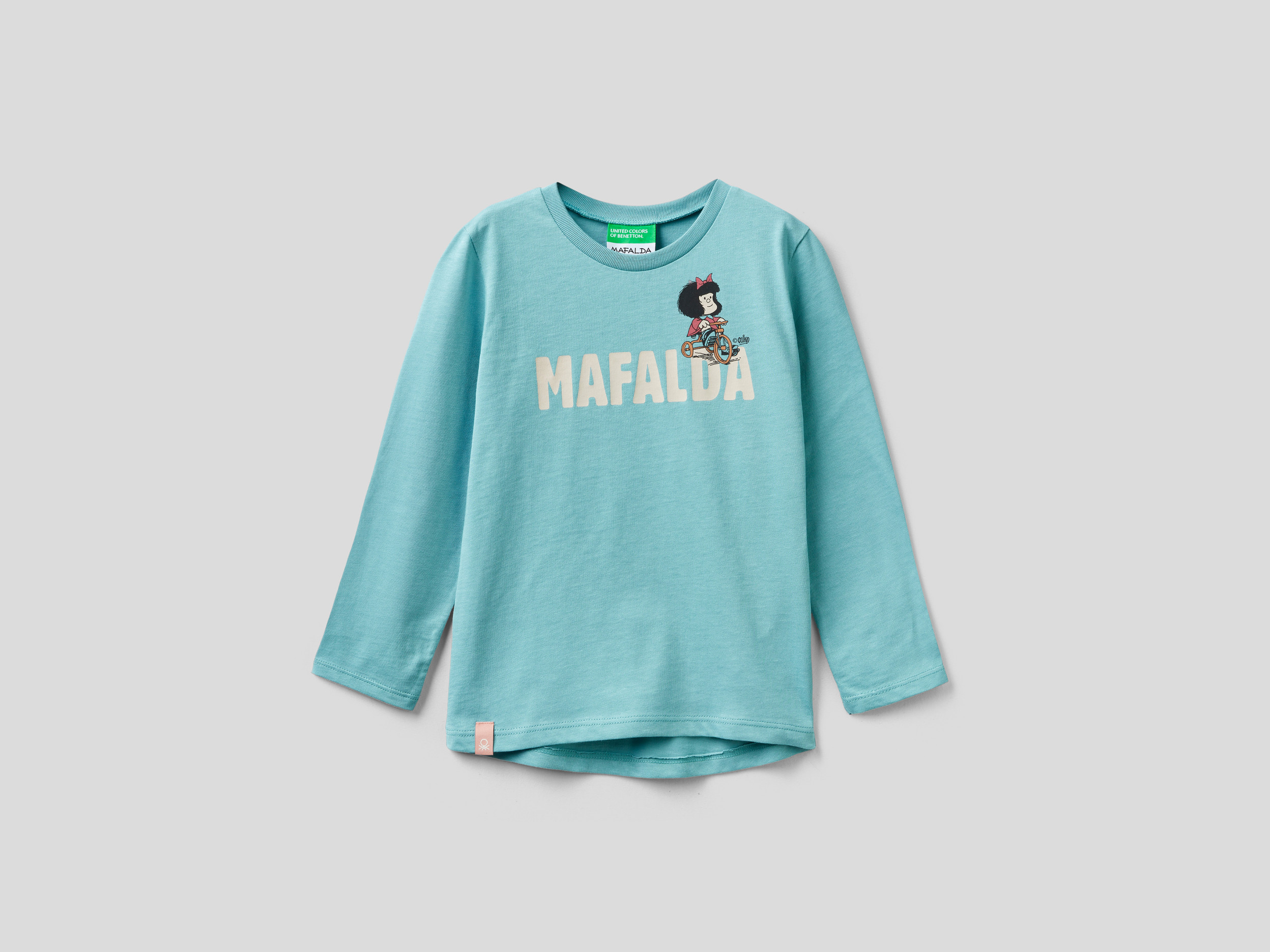 Benetton, T-shirt Mafalda À Manches Longues, taille , Bleu Clair, Enfants