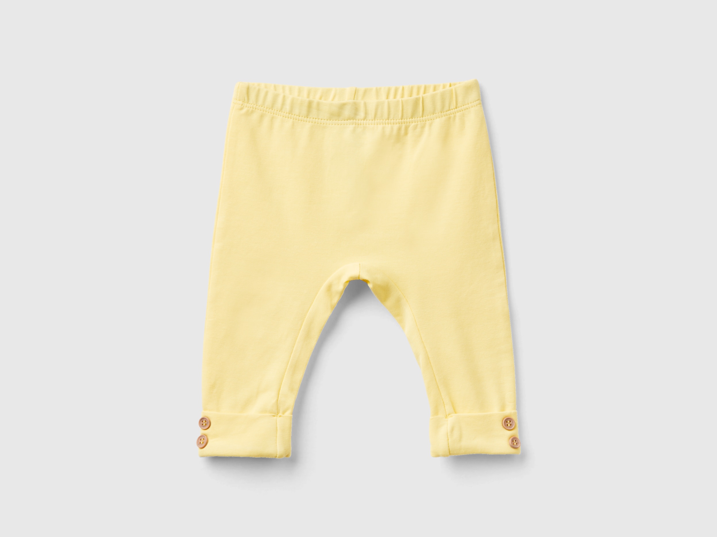 Benetton, Stretch Cotton Leggings, size 6-9, Yellow, Kids