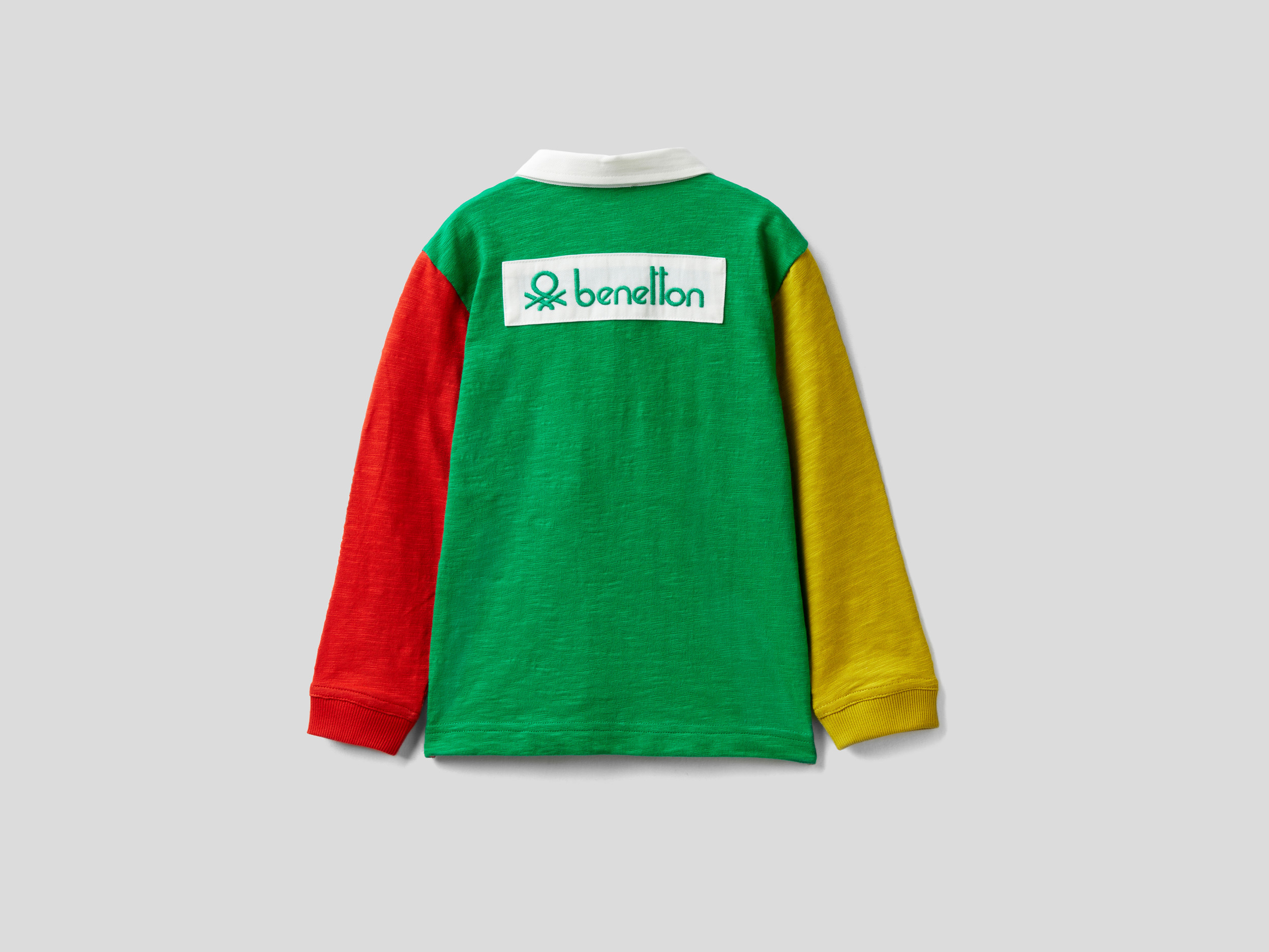 Benetton, 100% Cotton Rugby Polo Shirt, Taglia 12-18, Multi-Color, Kids