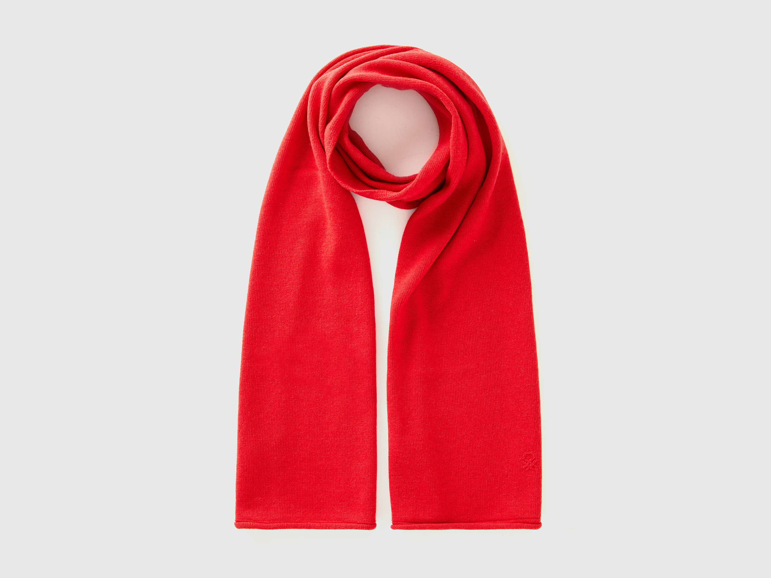 Benetton, Sciarpa In Misto Cashmere, Rosso, Donna