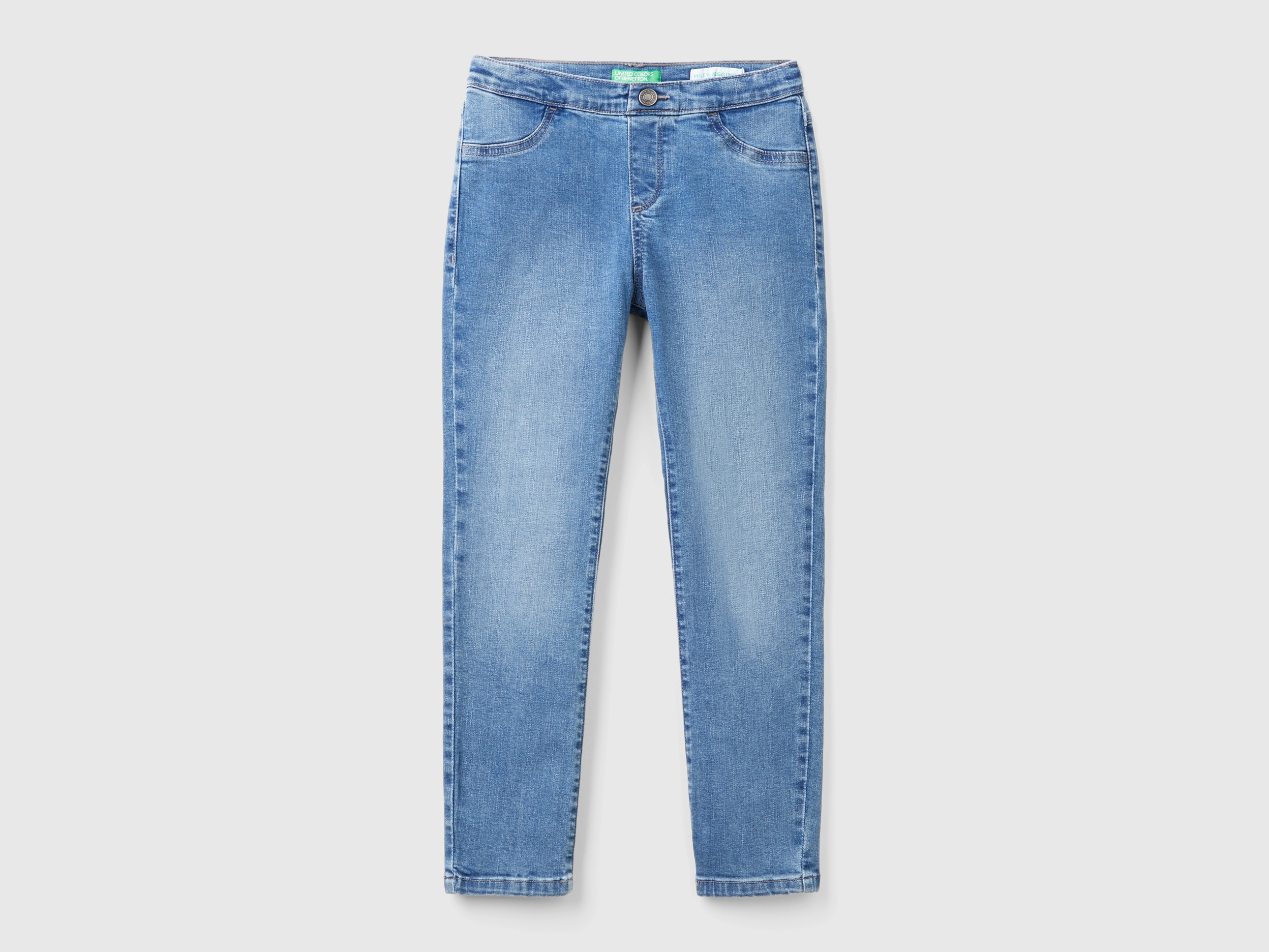 Benetton Stretch Denim Jeggings Light Blue Kids