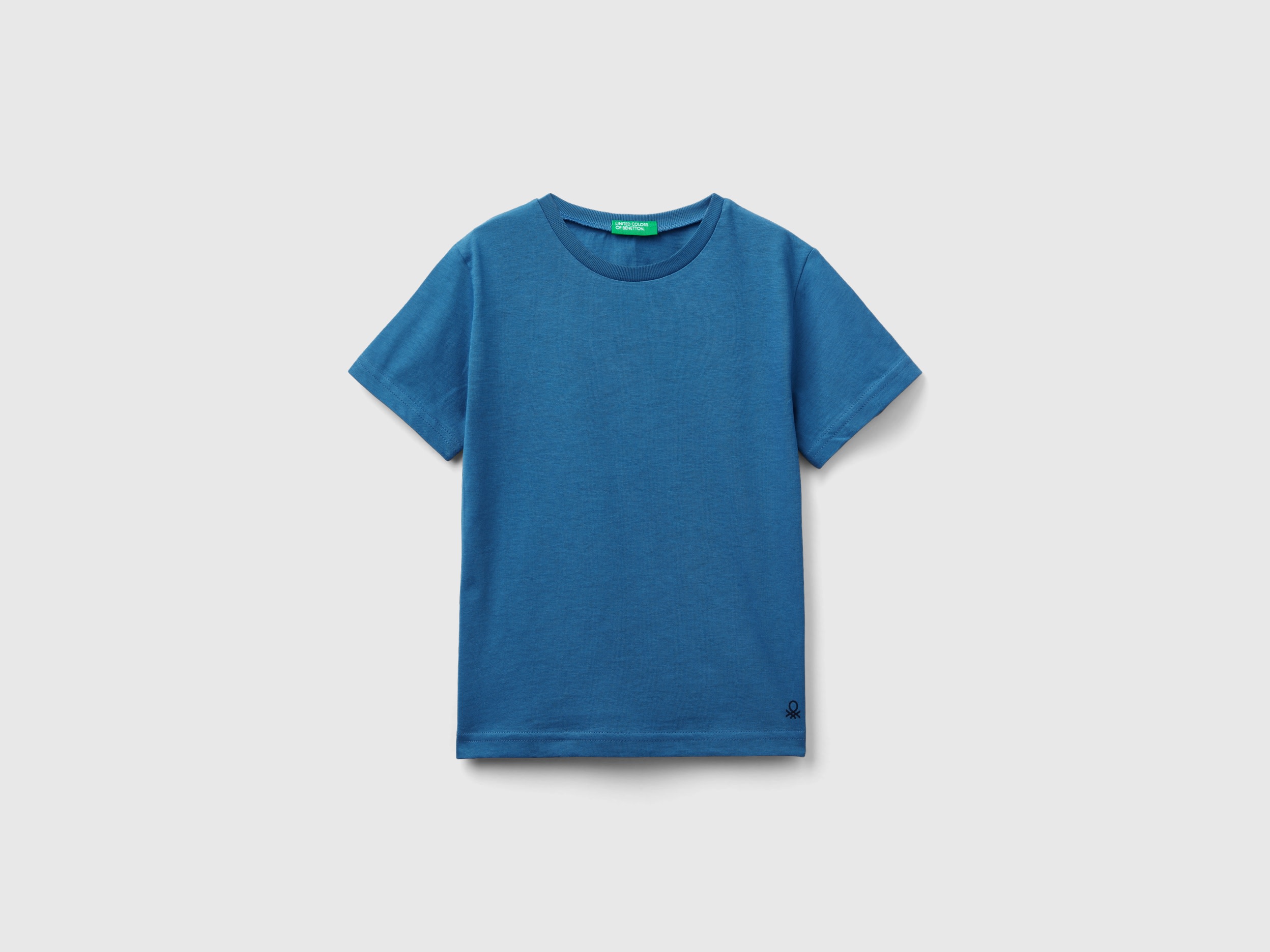 Image of Benetton, T-shirt In Organic Cotton, size 90, Blue, Kids