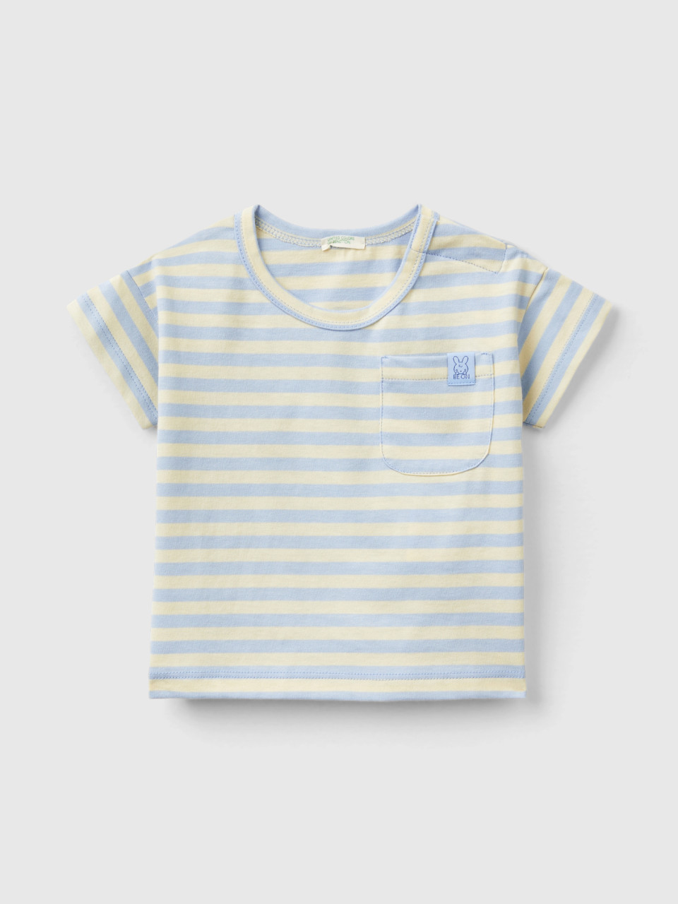 Benetton, Striped T-shirt With Ice-cream Print, Multi-color, Kids