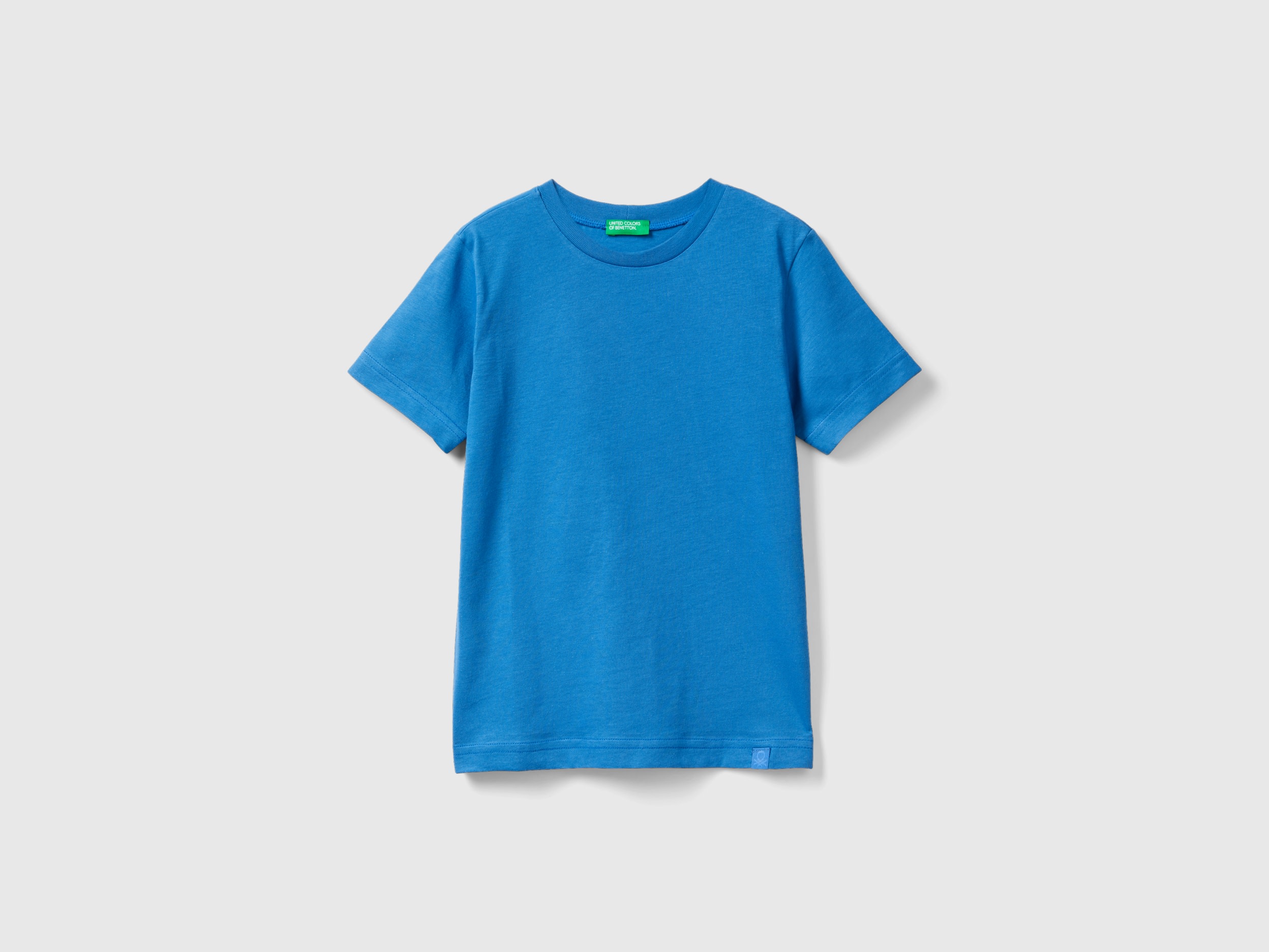Image of Benetton, Organic Cotton T-shirt, size XL, Blue, Kids