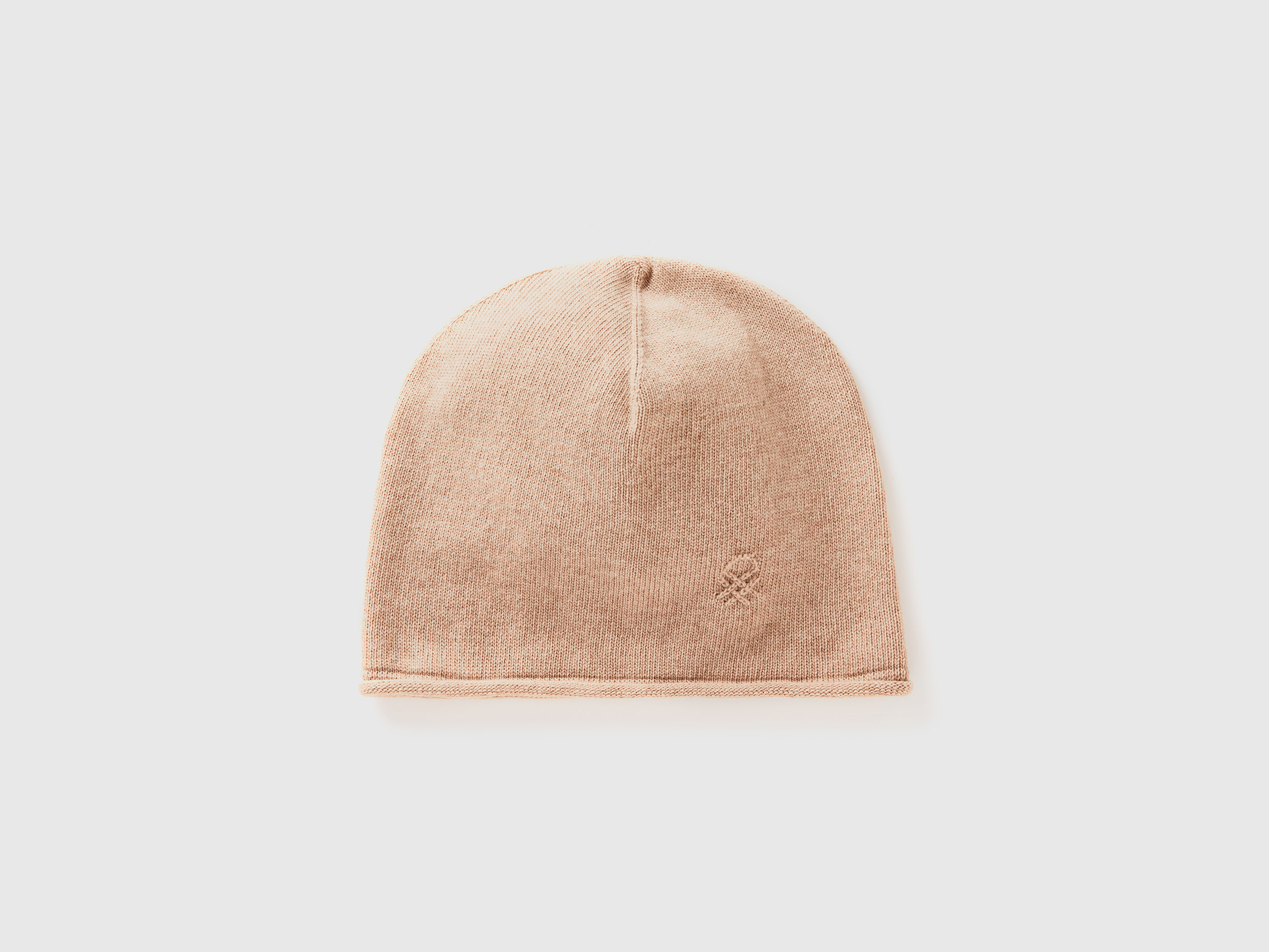 Benetton, Cappello In Misto Cashmere, Beige, Donna