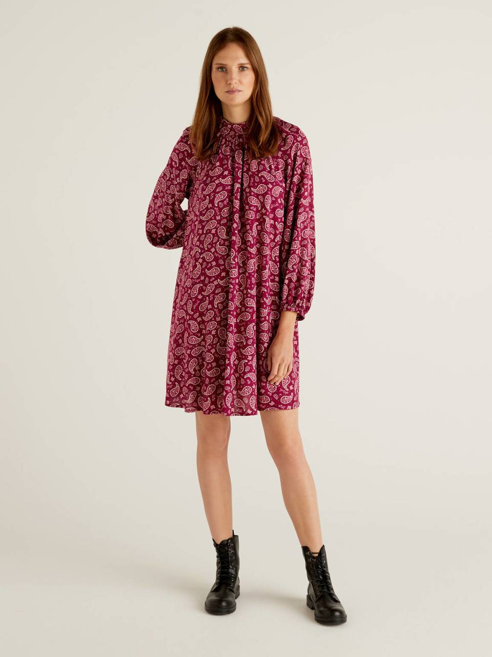 Benetton Patterned dress in sustainable viscose. 1