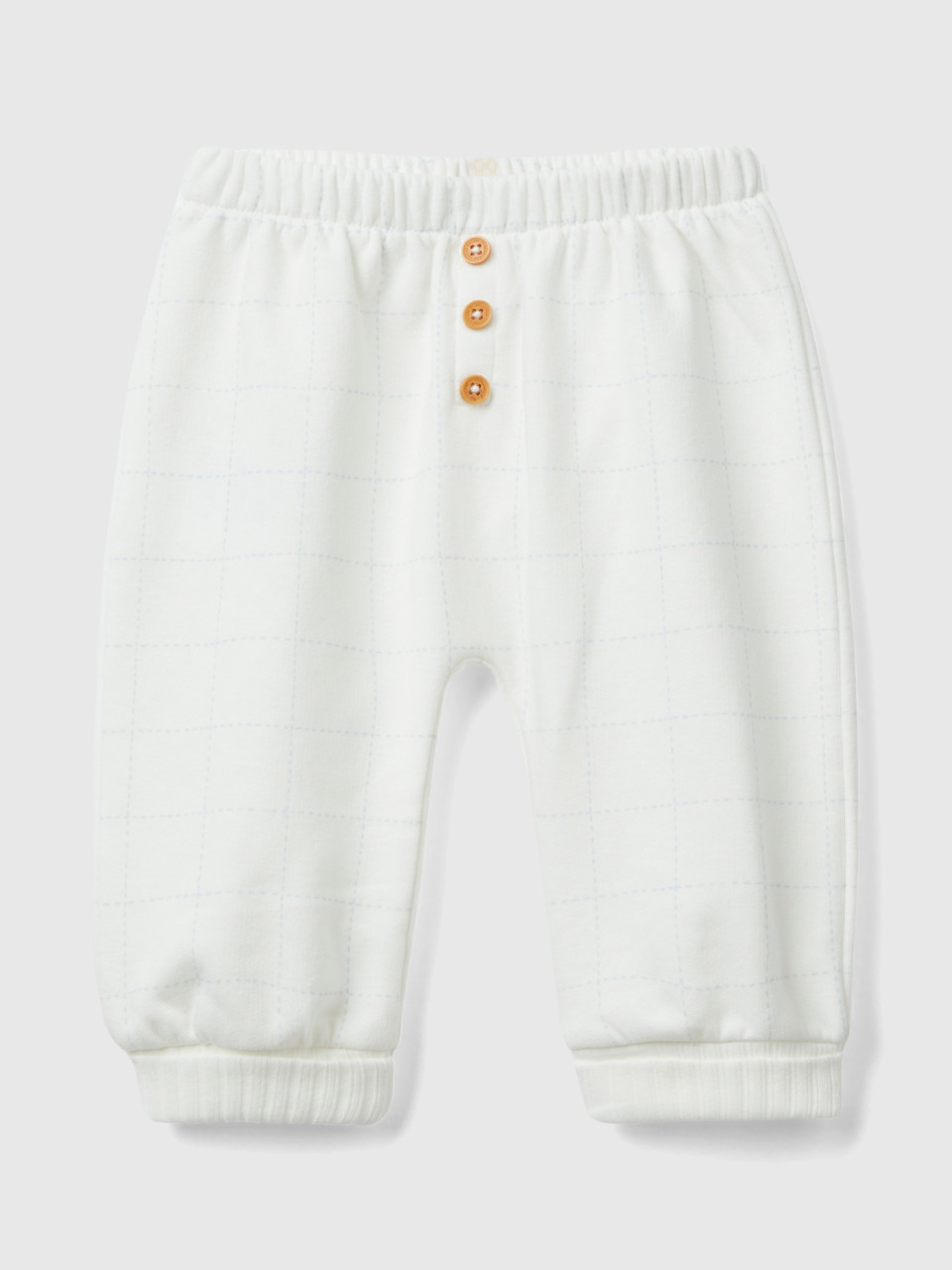 Benetton, Sweatpants With Buttons, Creamy White, Kids