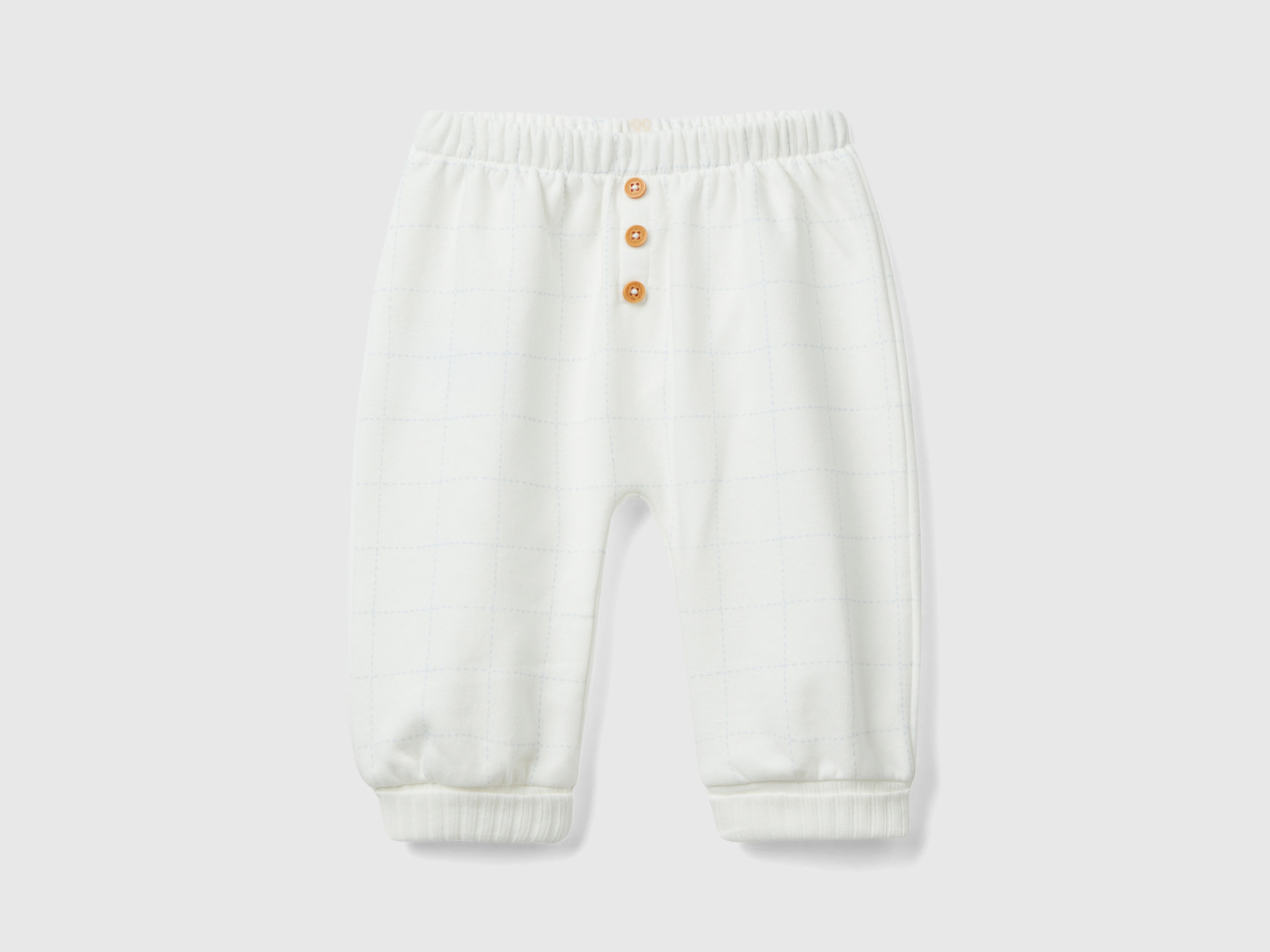 Benetton, Sweatpants With Buttons, size 3-6, Creamy White, Kids