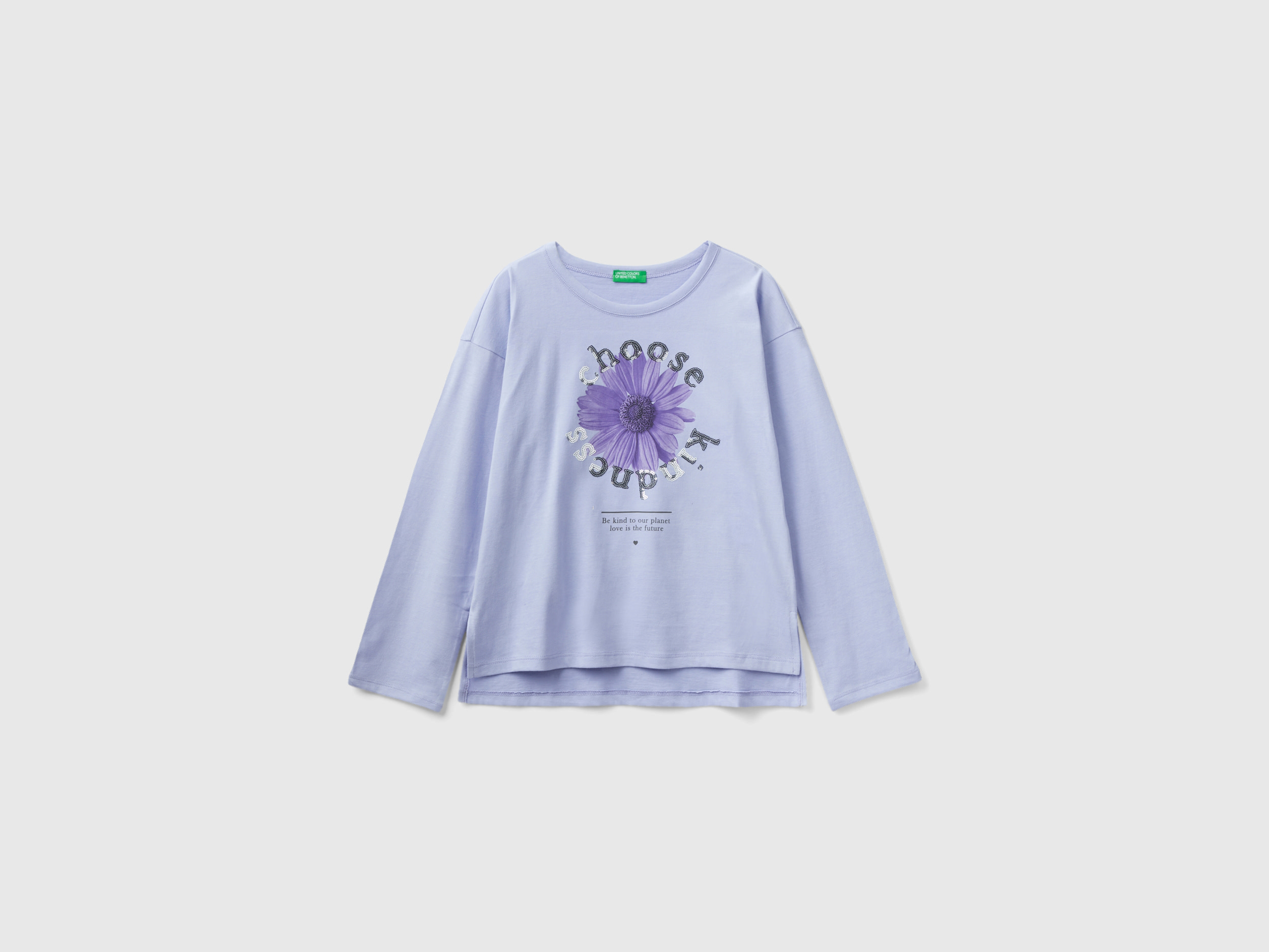 Benetton, T-shirt With Photographic Print, size 2XL, Lilac, Kids
