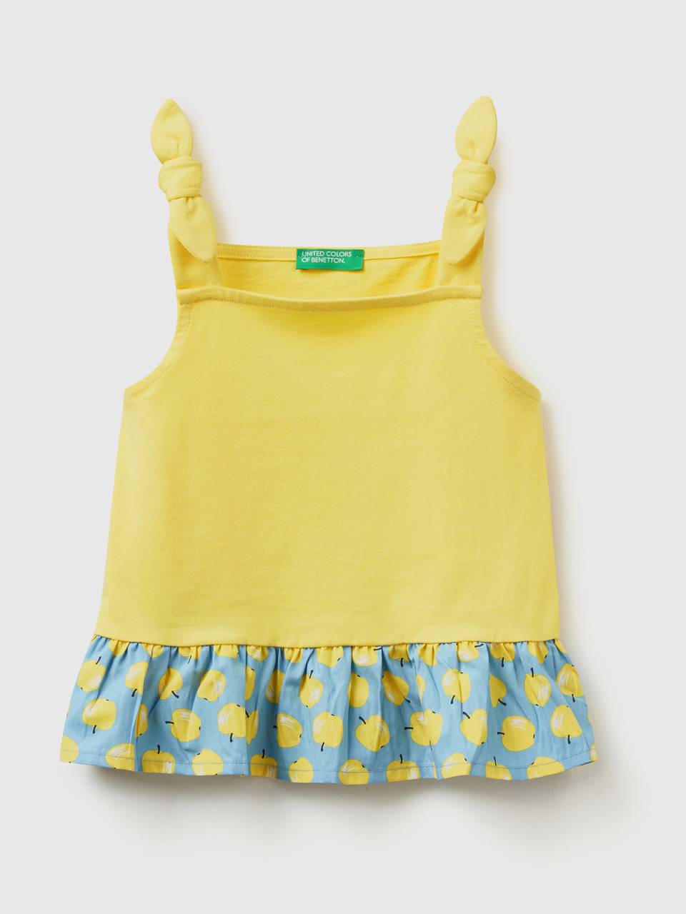 Benetton flounced top with fruit pattern. 1