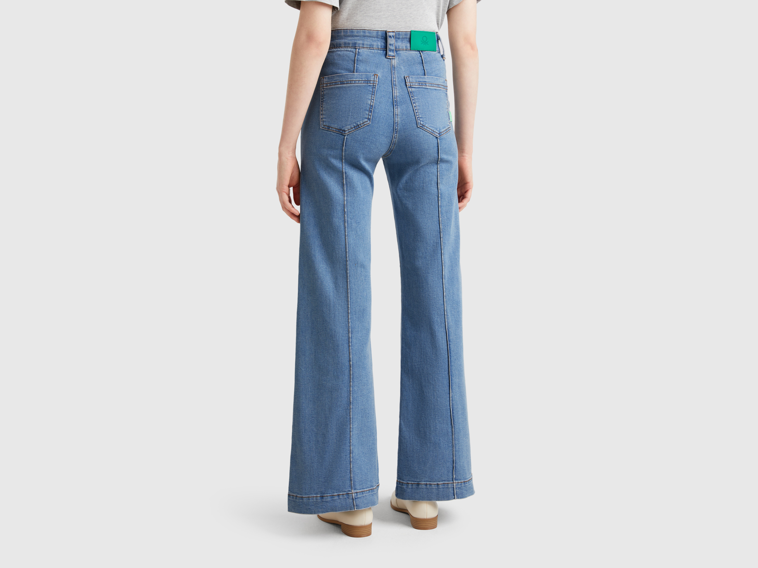 Benetton, Τζιν Flare Fit Ψηλόμεσο, size 29, Ανοιχτο Μπλε, Γυναικεία φωτογραφία
