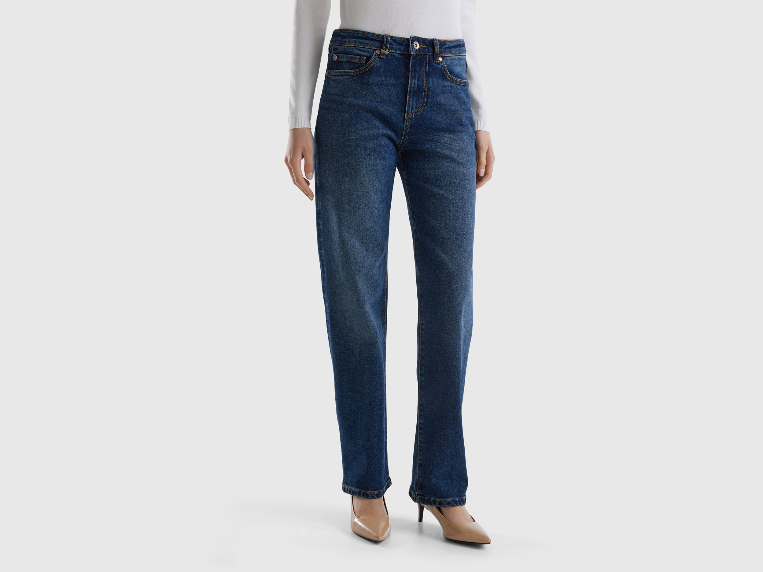 Benetton, Straight Leg Jeans, size 31, Blue, Women