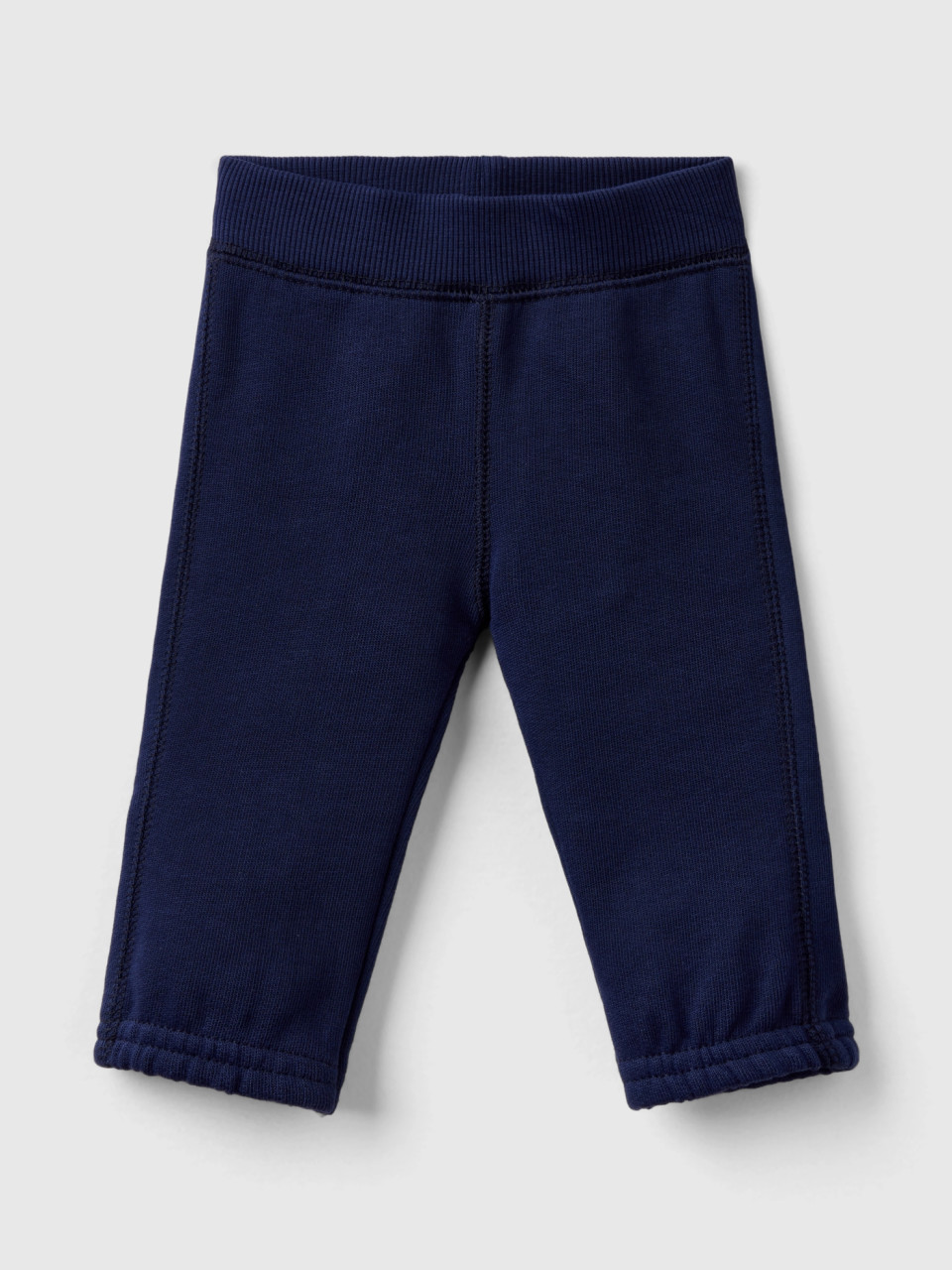 Benetton, Pantalon En Molleton De Coton Bio, Bleu Foncé, Enfants