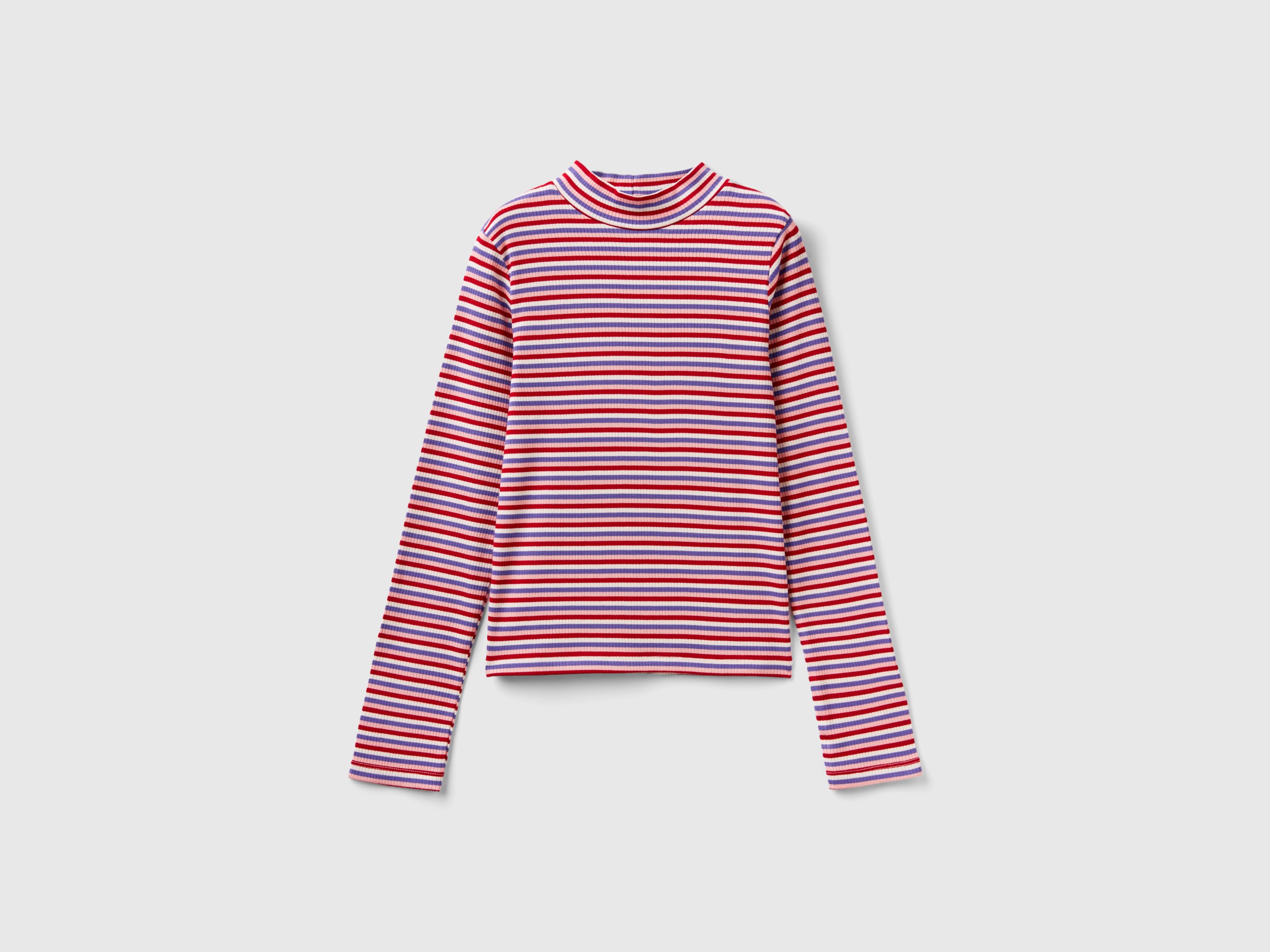 Benetton, Striped Turtleneck T-shirt, size 2XL, Multi-color, Kids