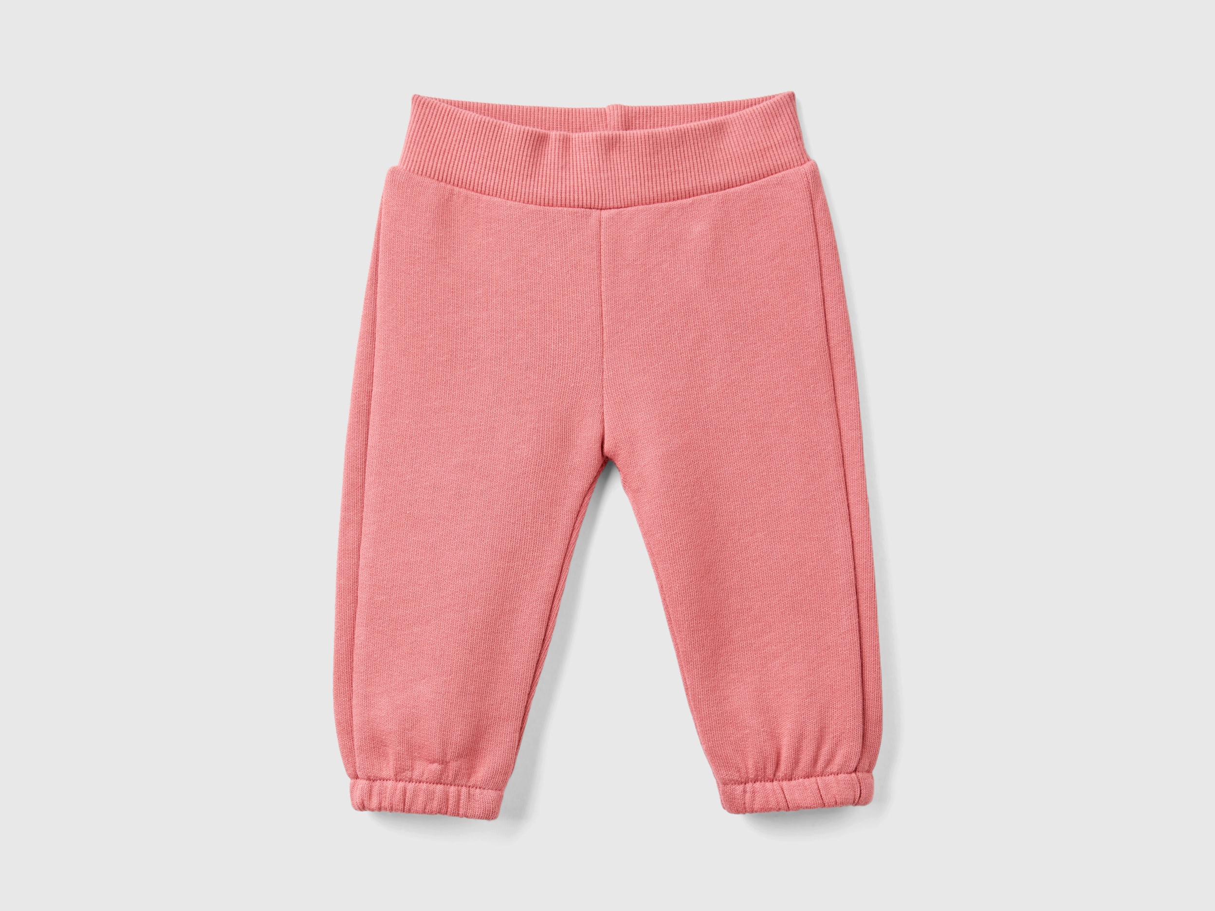 Benetton, Pantaloni In Felpa Di Cotone Bio, Malva, Bambini