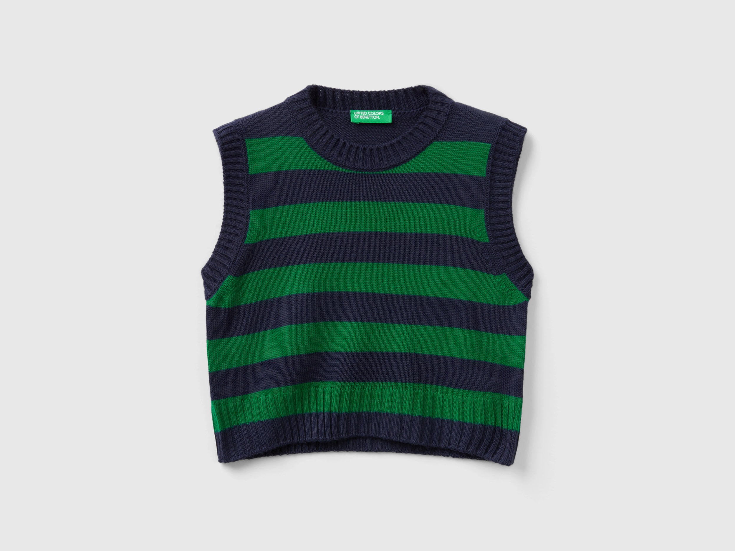 Benetton, Two-tone Striped Vest, size 3XL, Multi-color, Kids