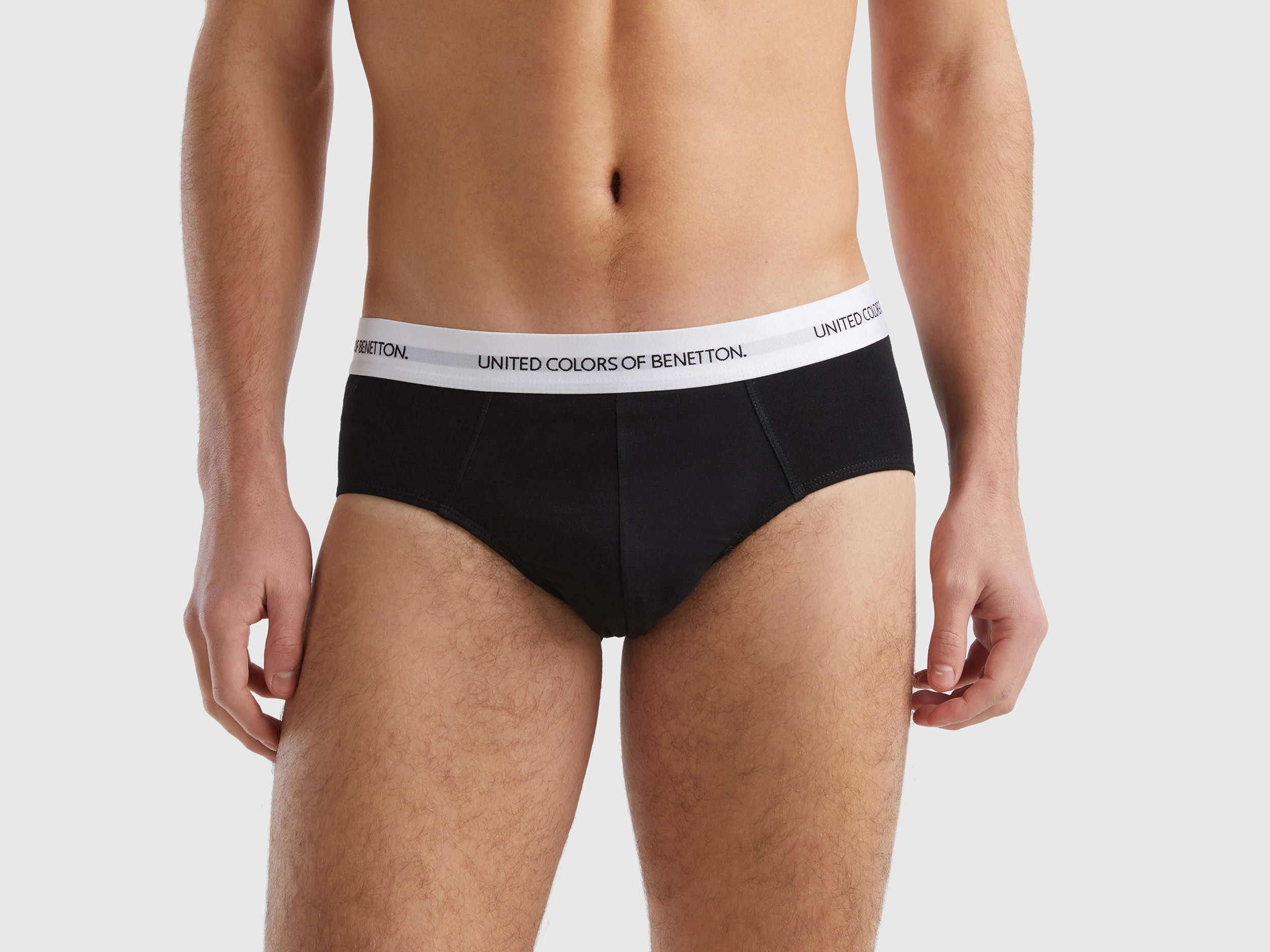Image of Benetton, Underwear In Stretch Organic Cotton, size S, Black, Men