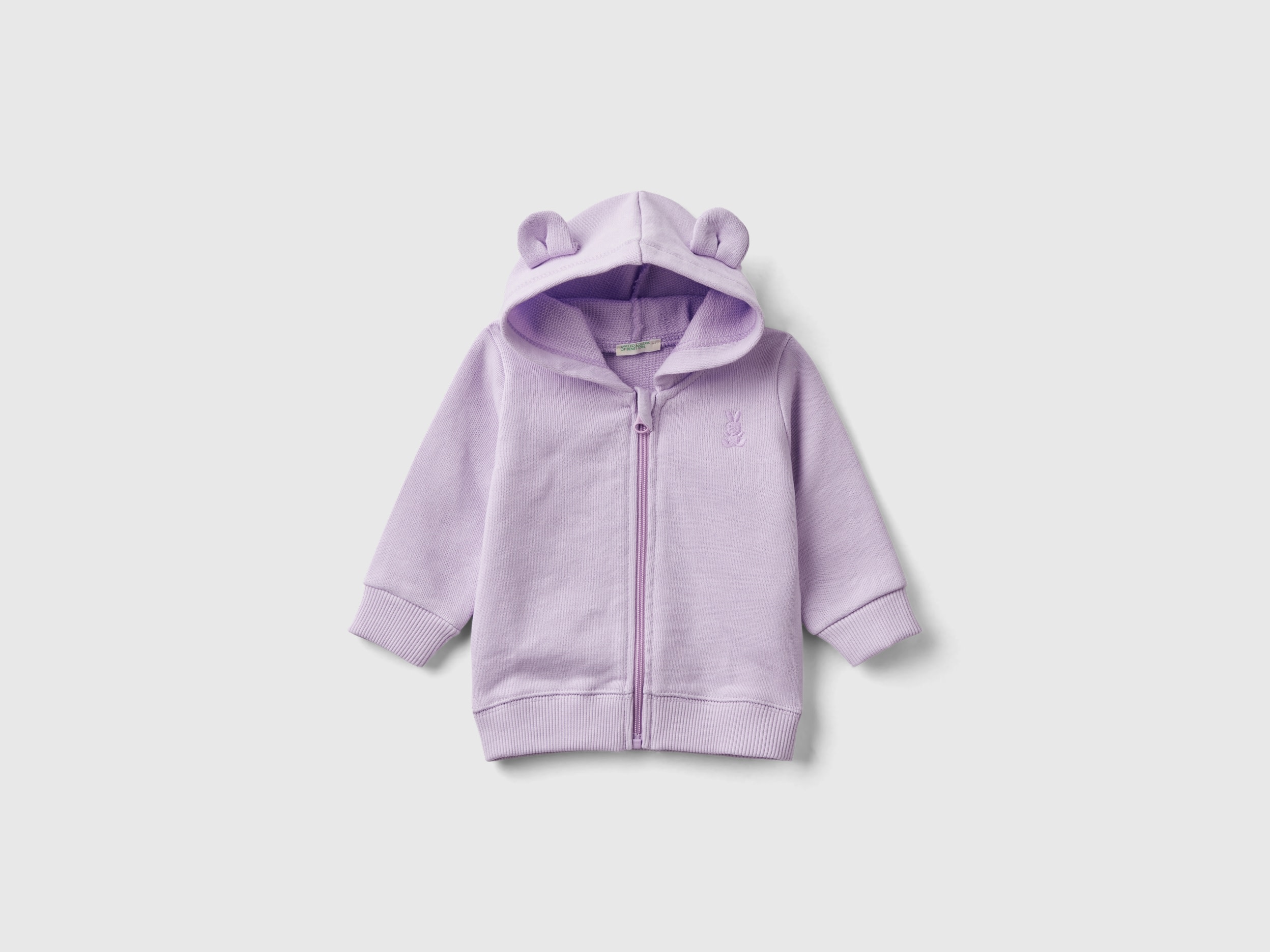 Image of Benetton, Hoodie In Organic Cotton, size 82, Lilac, Kids