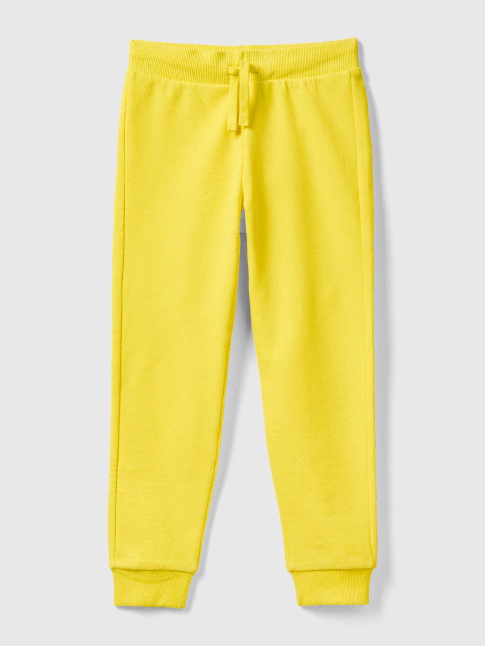 Benetton, Sporty Trousers With Drawstring, Yellow, Kids