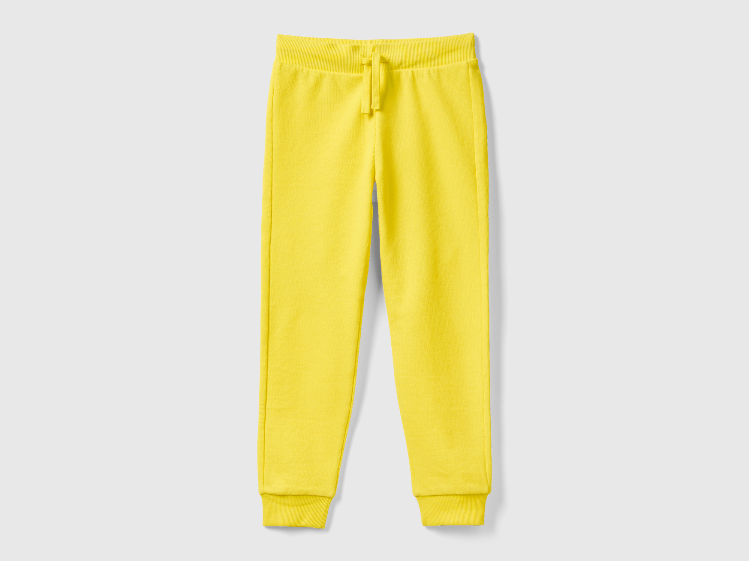 Benetton, Sporty Trousers With Drawstring, size 2XL, Yellow, Kids