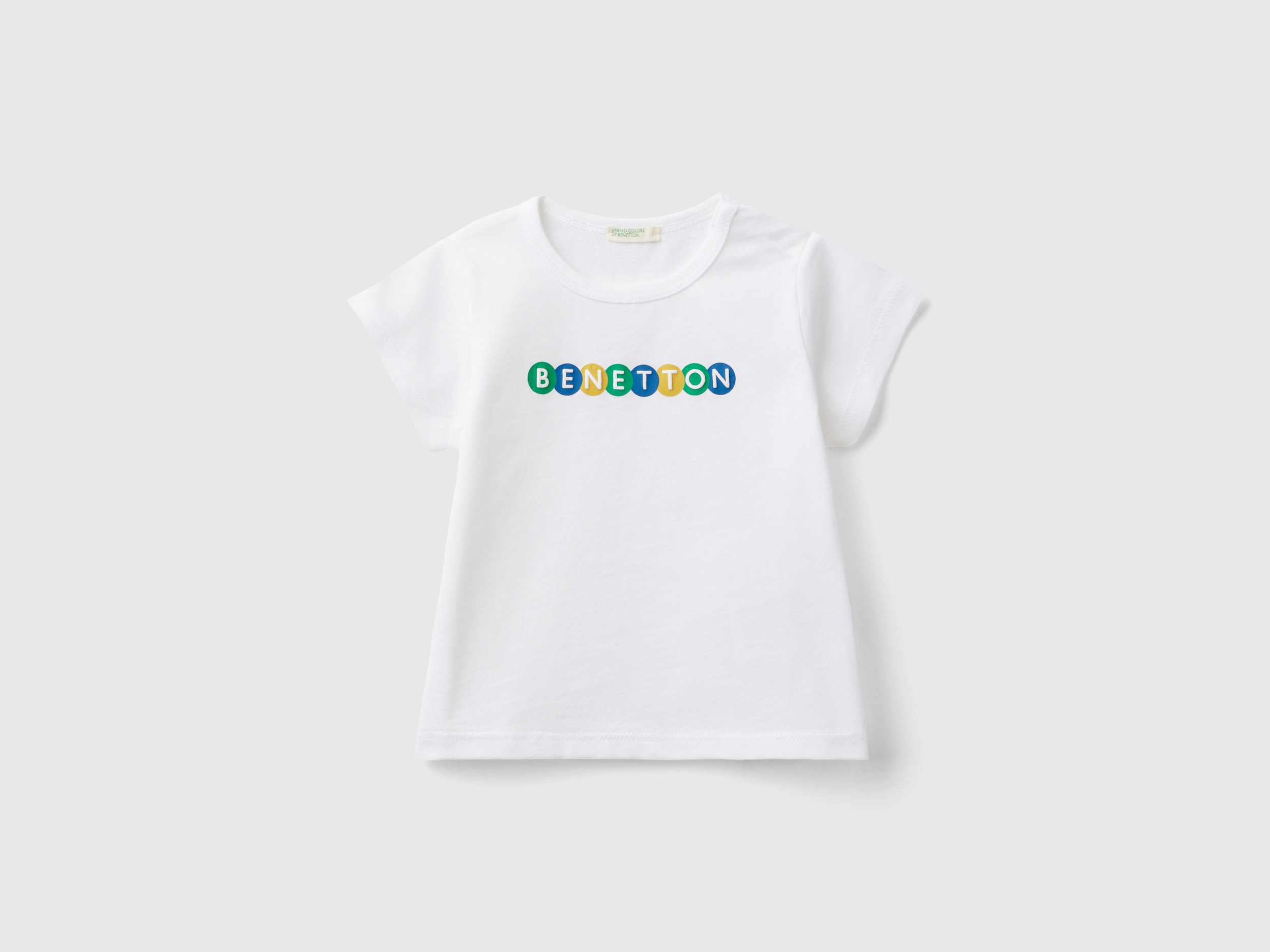 Image of Benetton, Organic Cotton T-shirt, size 50, White, Kids