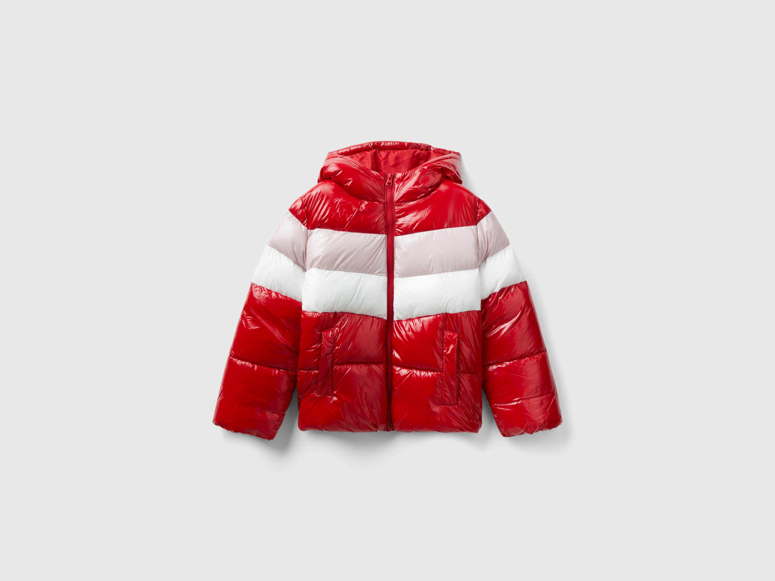 Benetton, Color Block Padded Jacket, size L, Red, Kids
