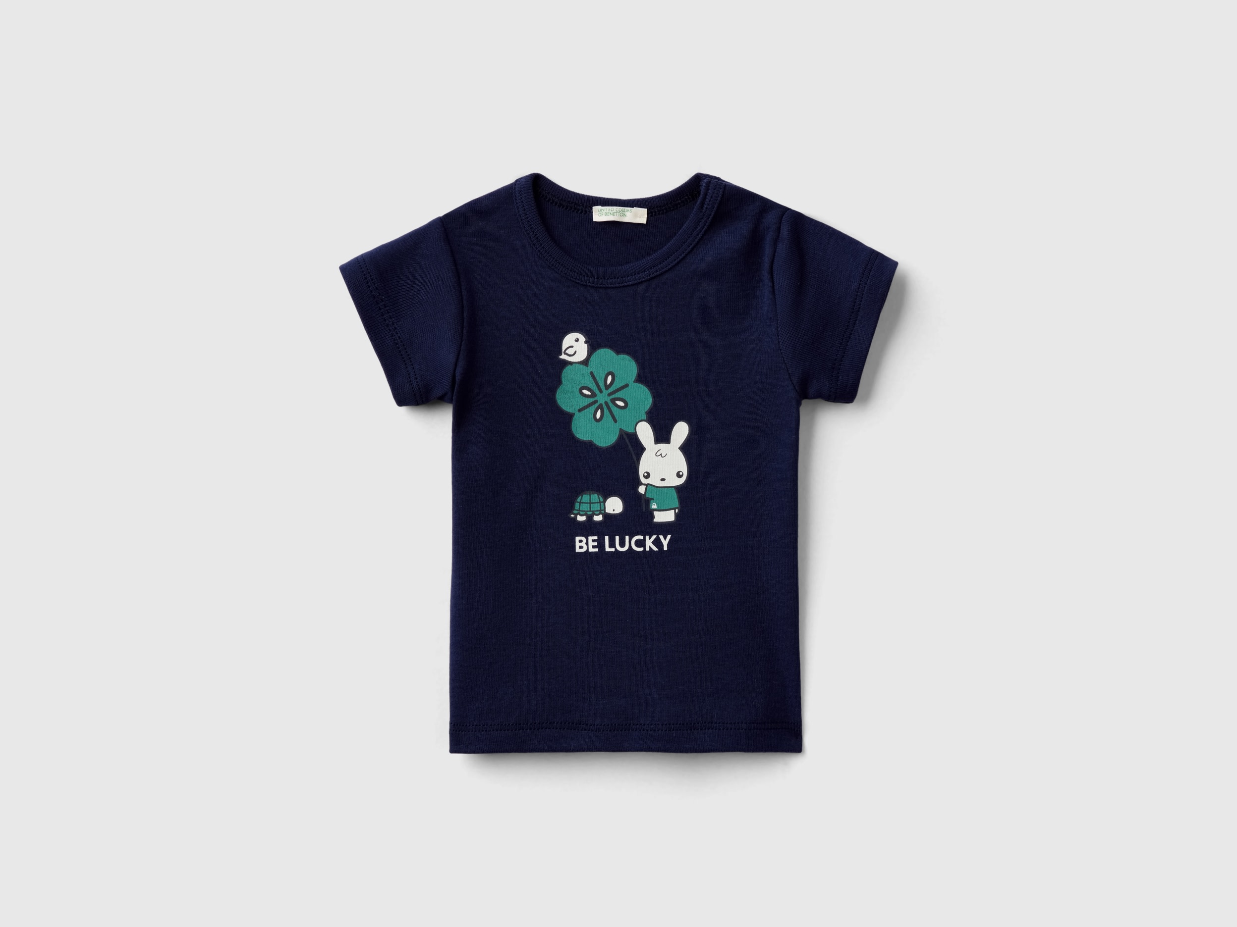 Image of Benetton, T-shirt In 100% Organic Cotton, size 74, Dark Blue, Kids